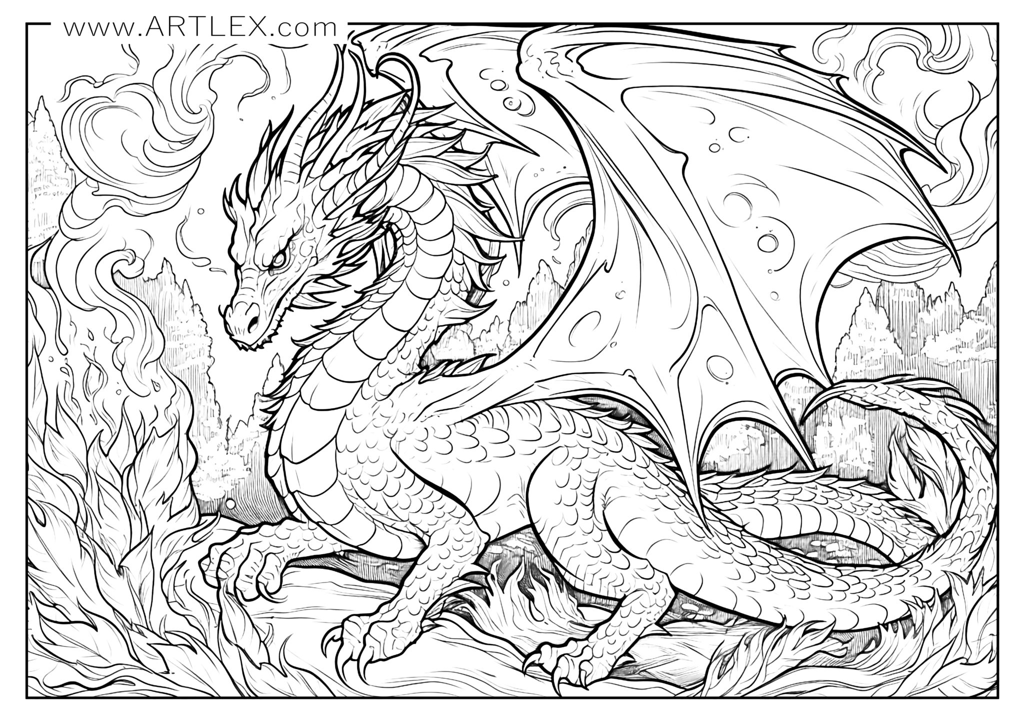 10 Free Dragon Coloring Pages Free Printable Artlex
