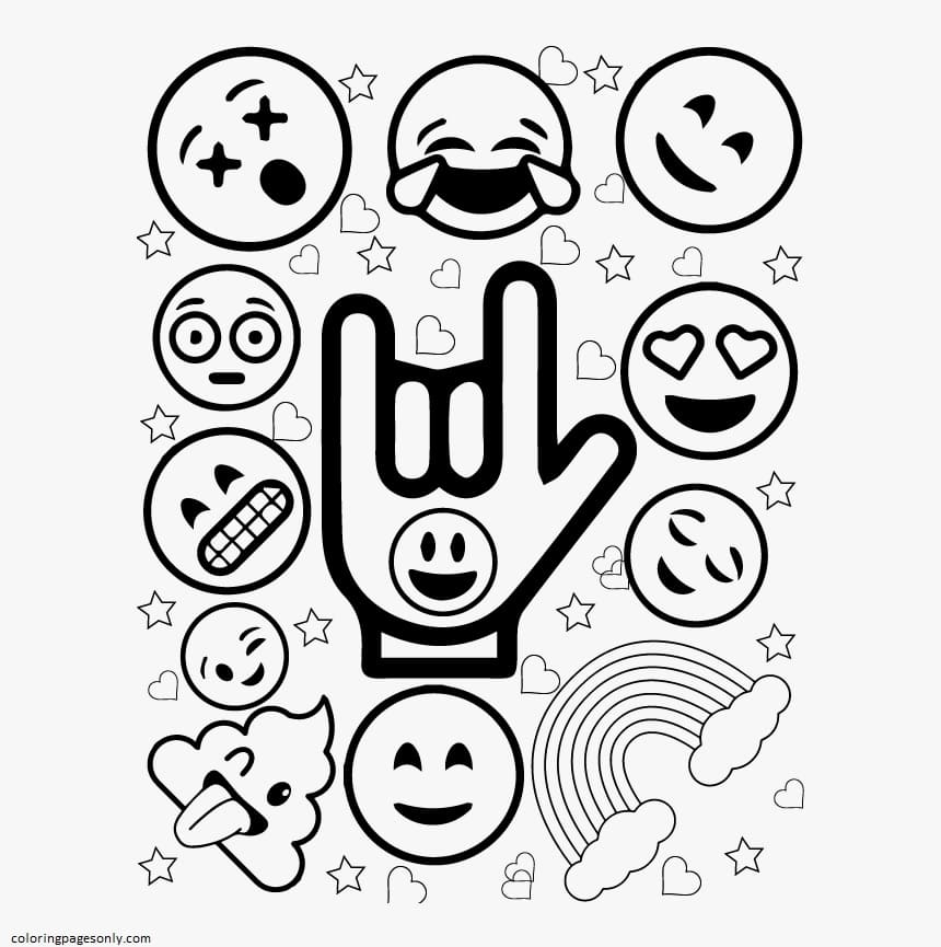 100 Emoji Coloring Pages ColoringPagesOnly