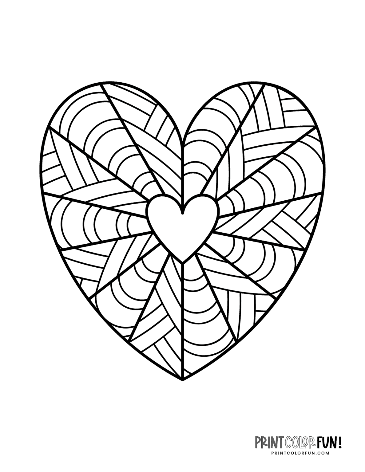 100 Heart Coloring Pages A Huge Collection Of Free Valentine S Day Printables Print Color Fun
