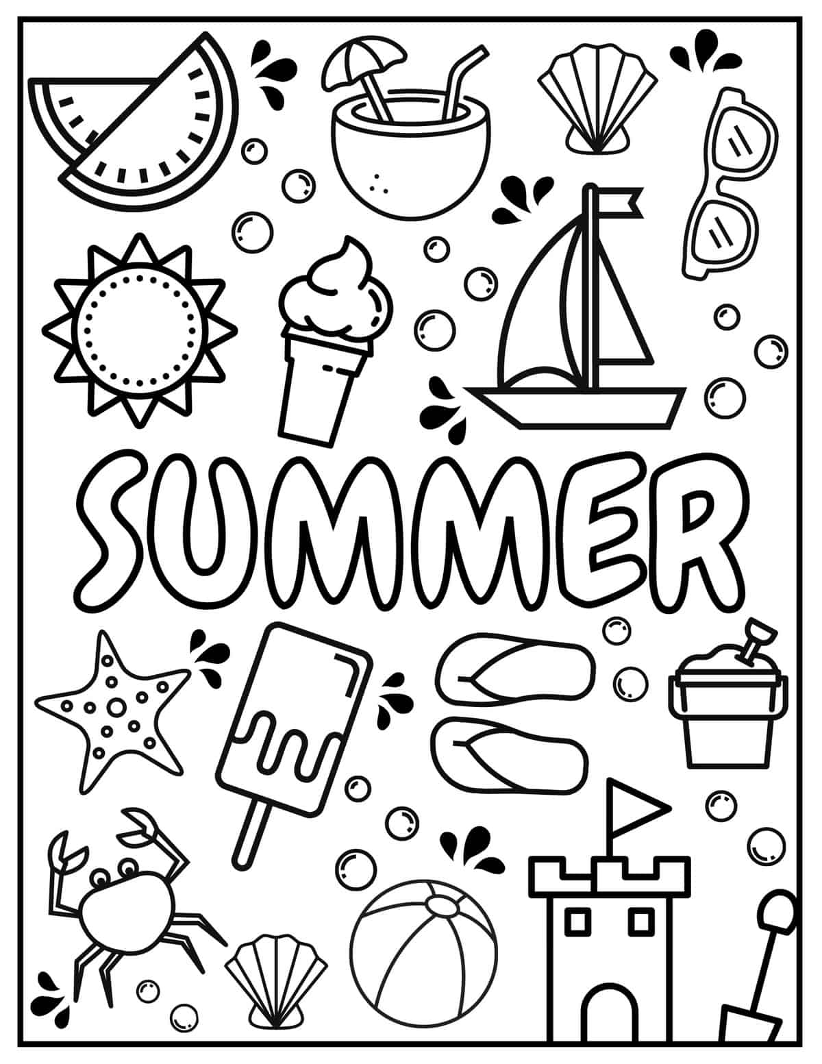 Summer Coloring Pages Pdf