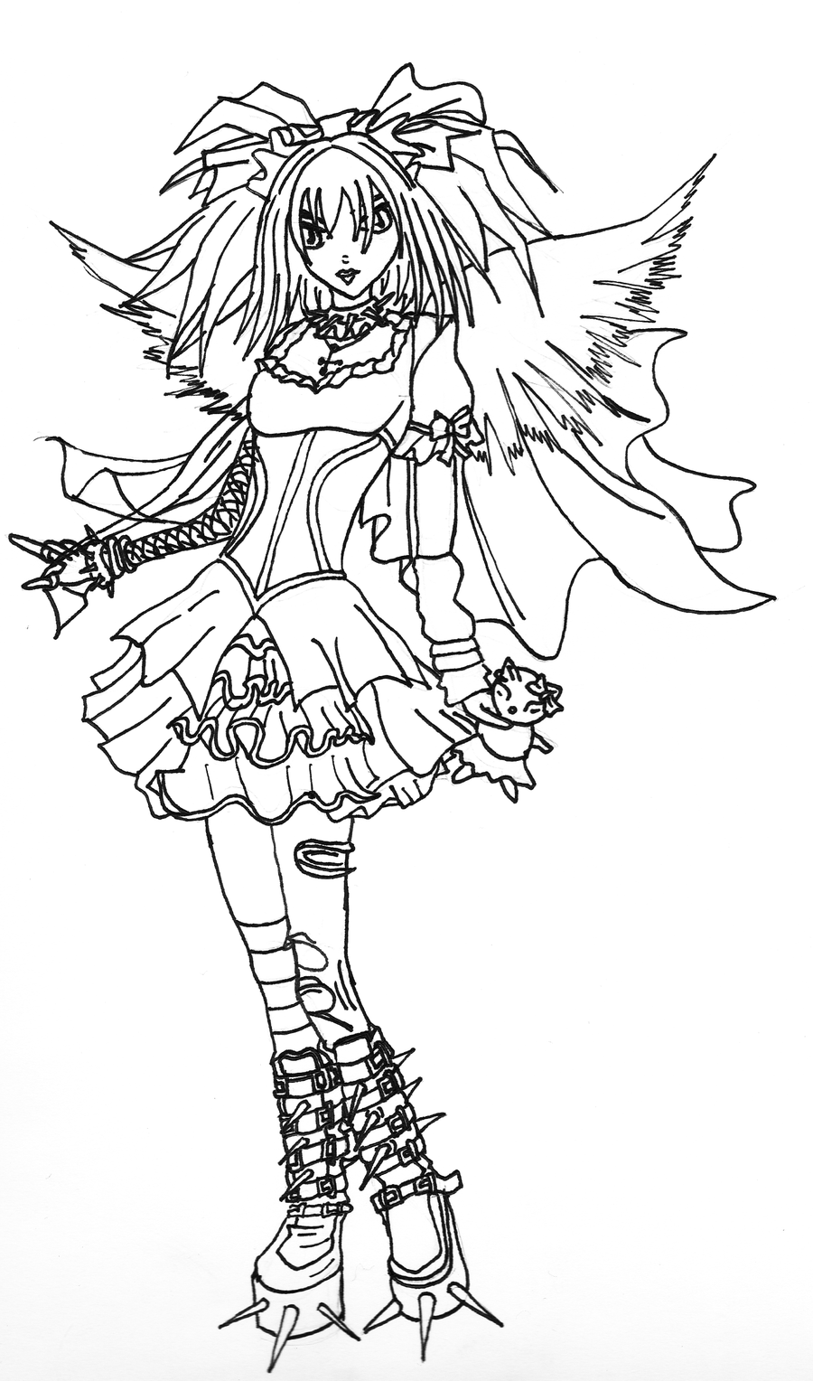 15 Pics Of Gothic Girl Coloring Pages DeviantART Gothic Coloring Coloring Home