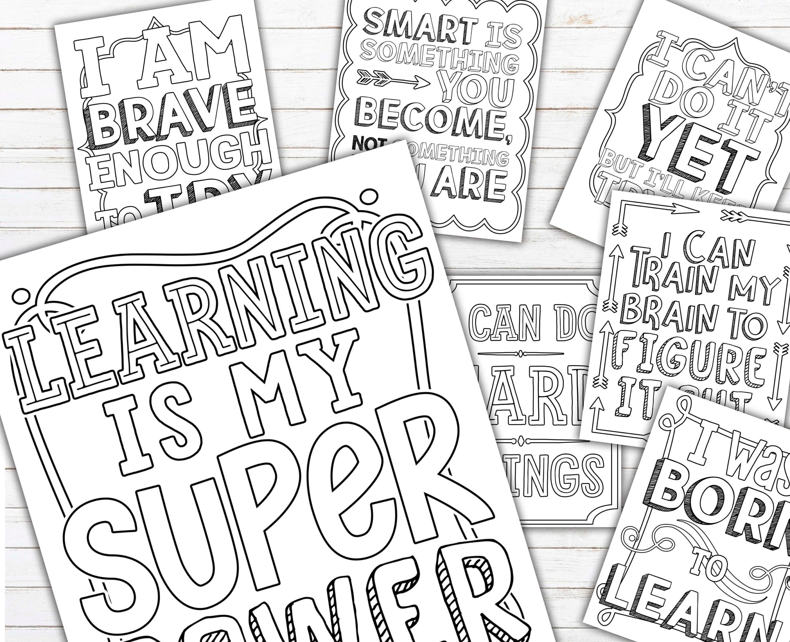 20 Growth Mindset Coloring Pages PRINTABLE Mindset Resources Etsy
