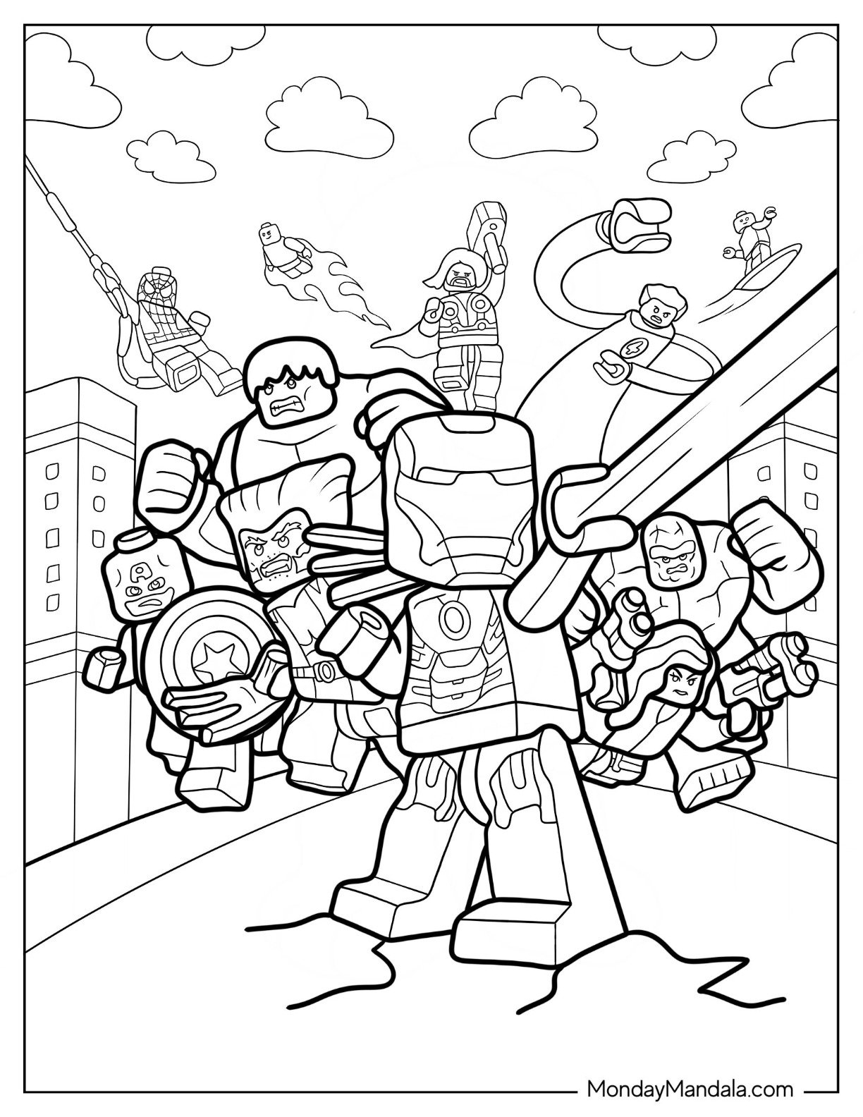 20 Lego Avengers Coloring Pages Free PDF Printables