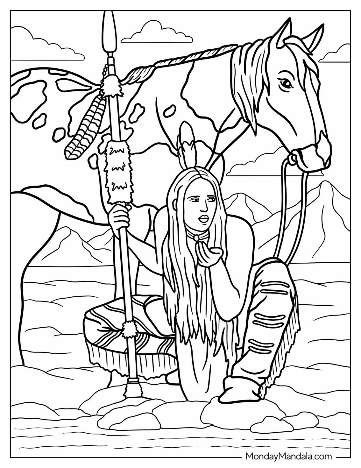 20 Native American Coloring Pages Free PDF Printables