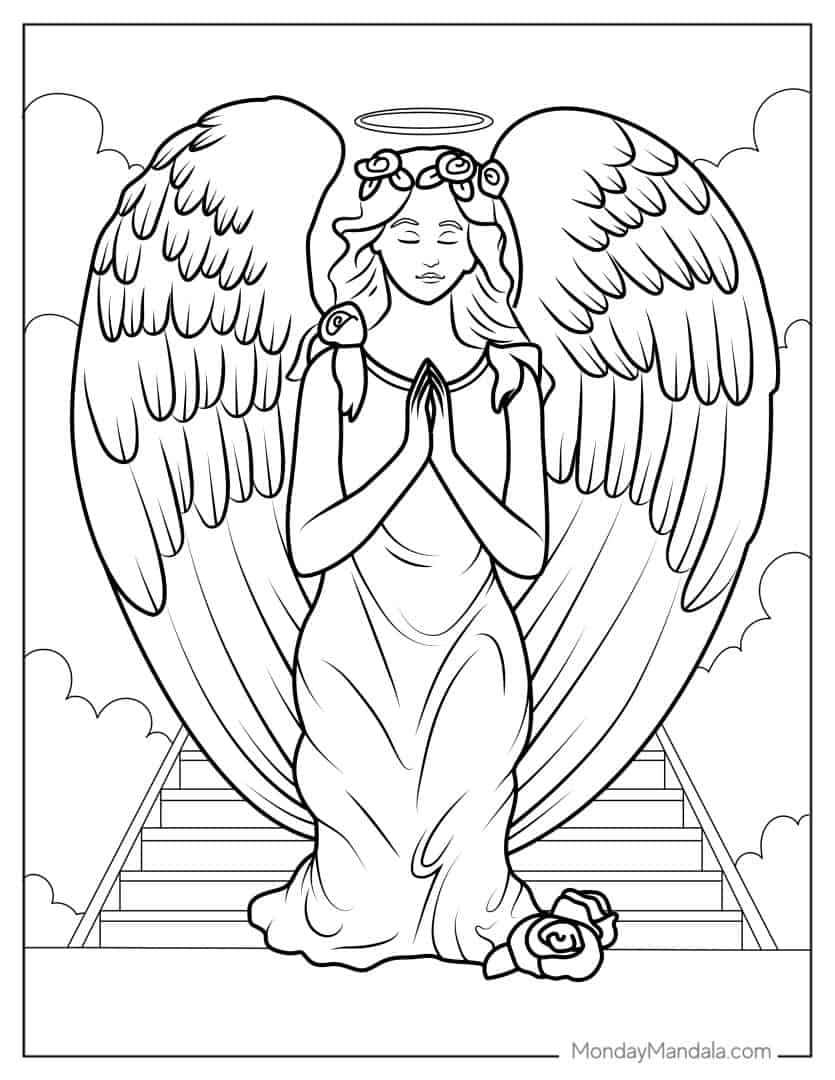 22 Angel Coloring Pages Free PDF Printables