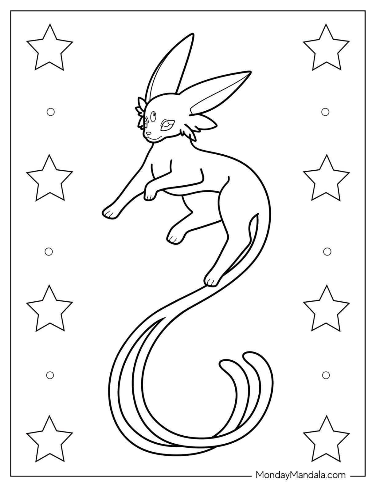 Cute Espeon Coloring Pages