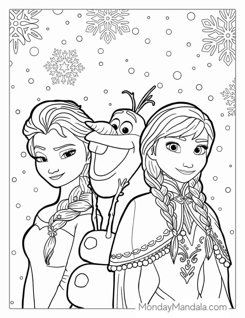 30 Frozen Coloring Pages Free PDF Printables