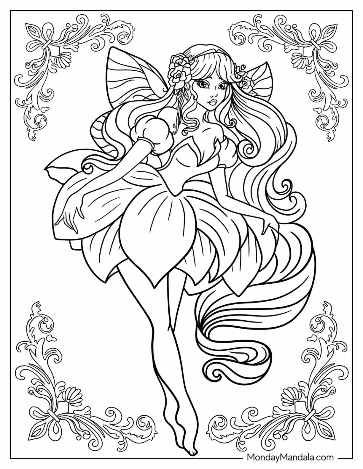 34 Fairy Coloring Pages Free PDF Printables