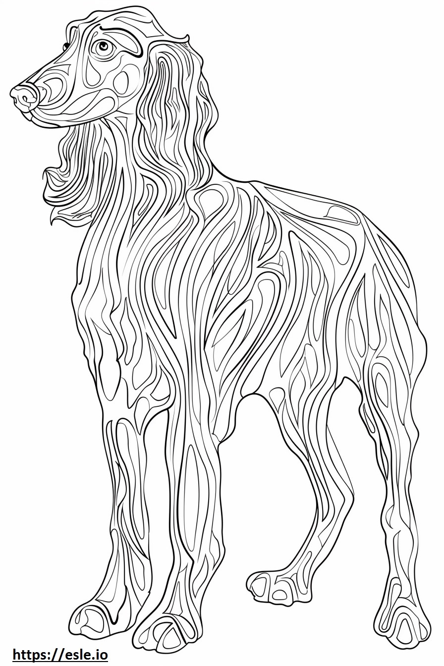 Afghan Hound Full Body Coloring Page