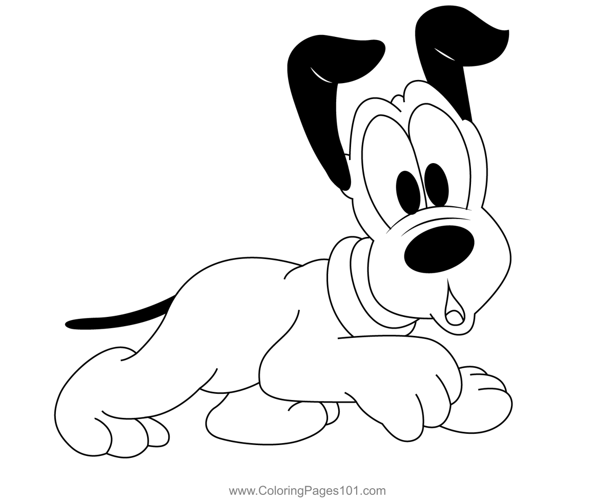 Baby Pluto Dog Coloring Page For Kids Free Pluto Printable Coloring Pages Online For Kids