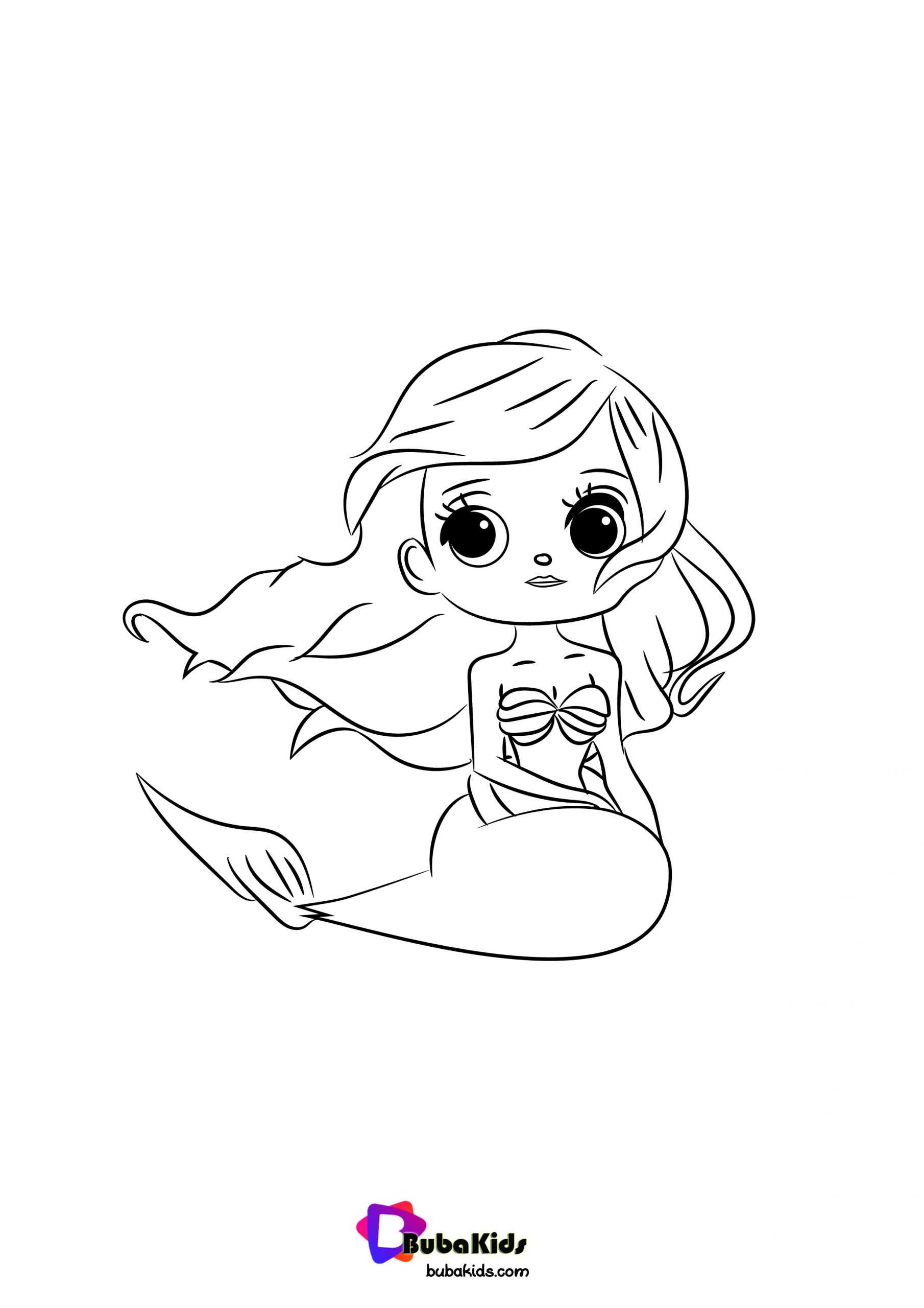 Baby Princess Ariel Coloring Pages BubaKids