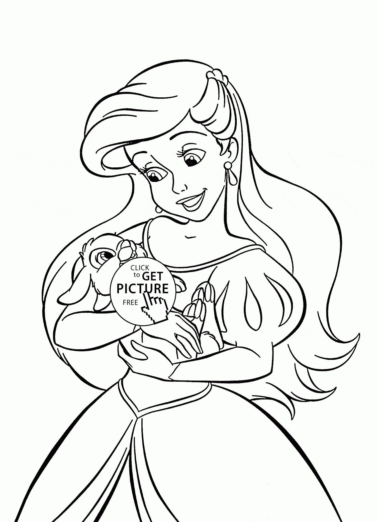 Printable Baby Ariel Coloring Pages