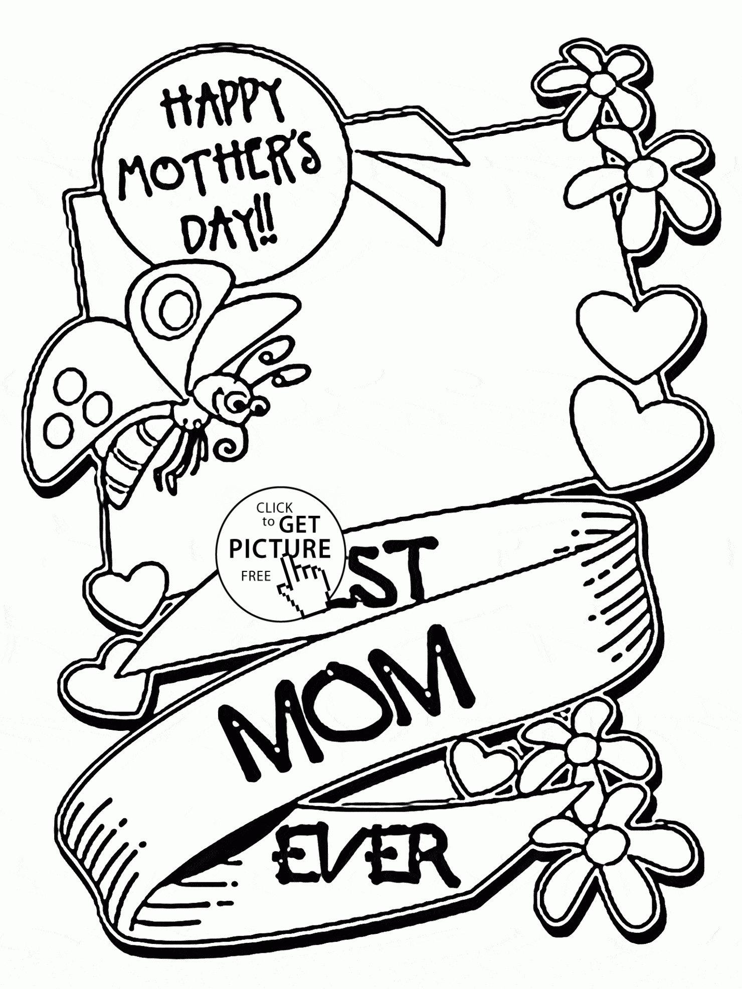 Best Mom Ever Mother S Day Coloring Page For Kids Coloring Pages Printable Mothers Day