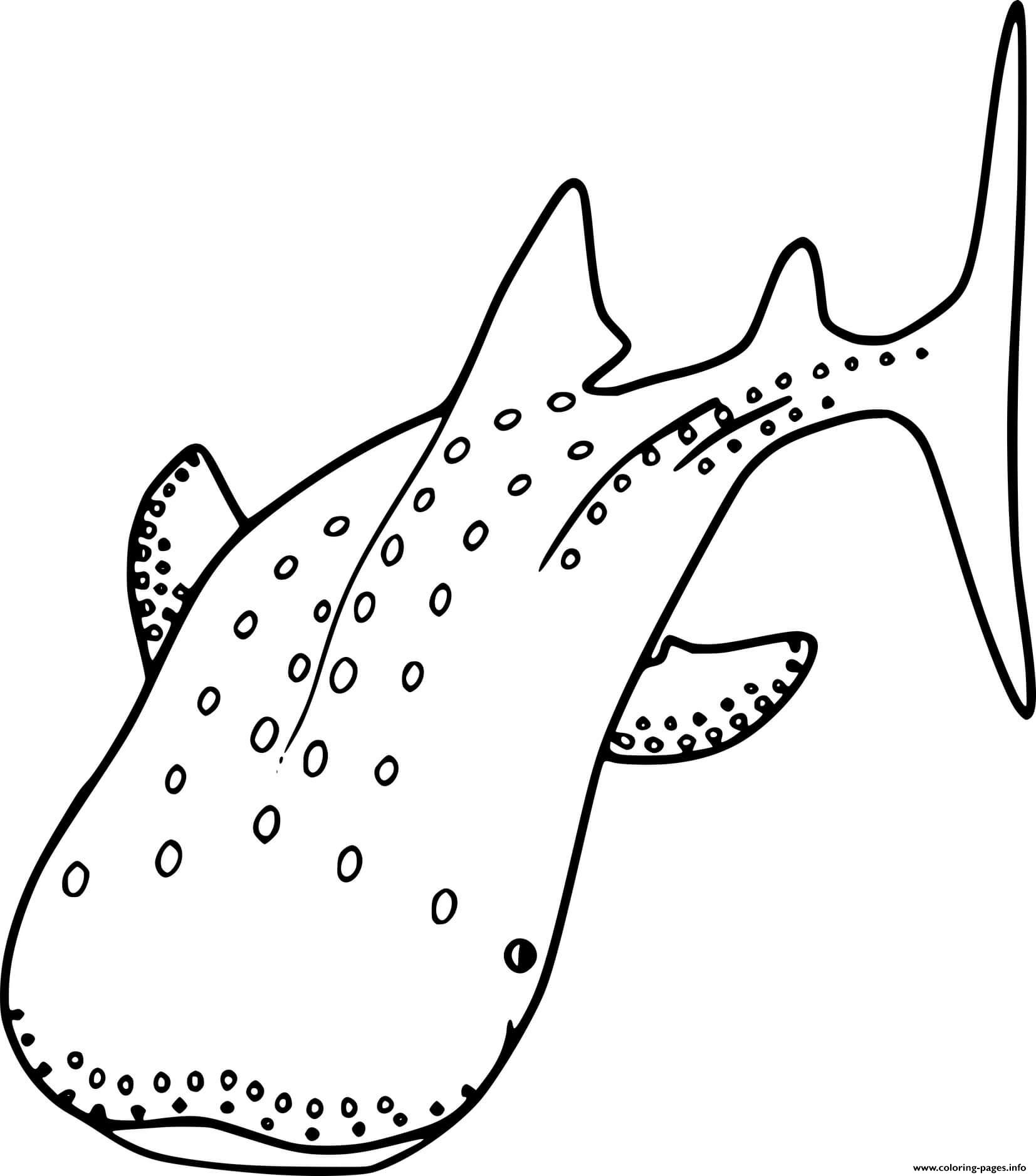 Big Whale Shark Coloring Page Printable