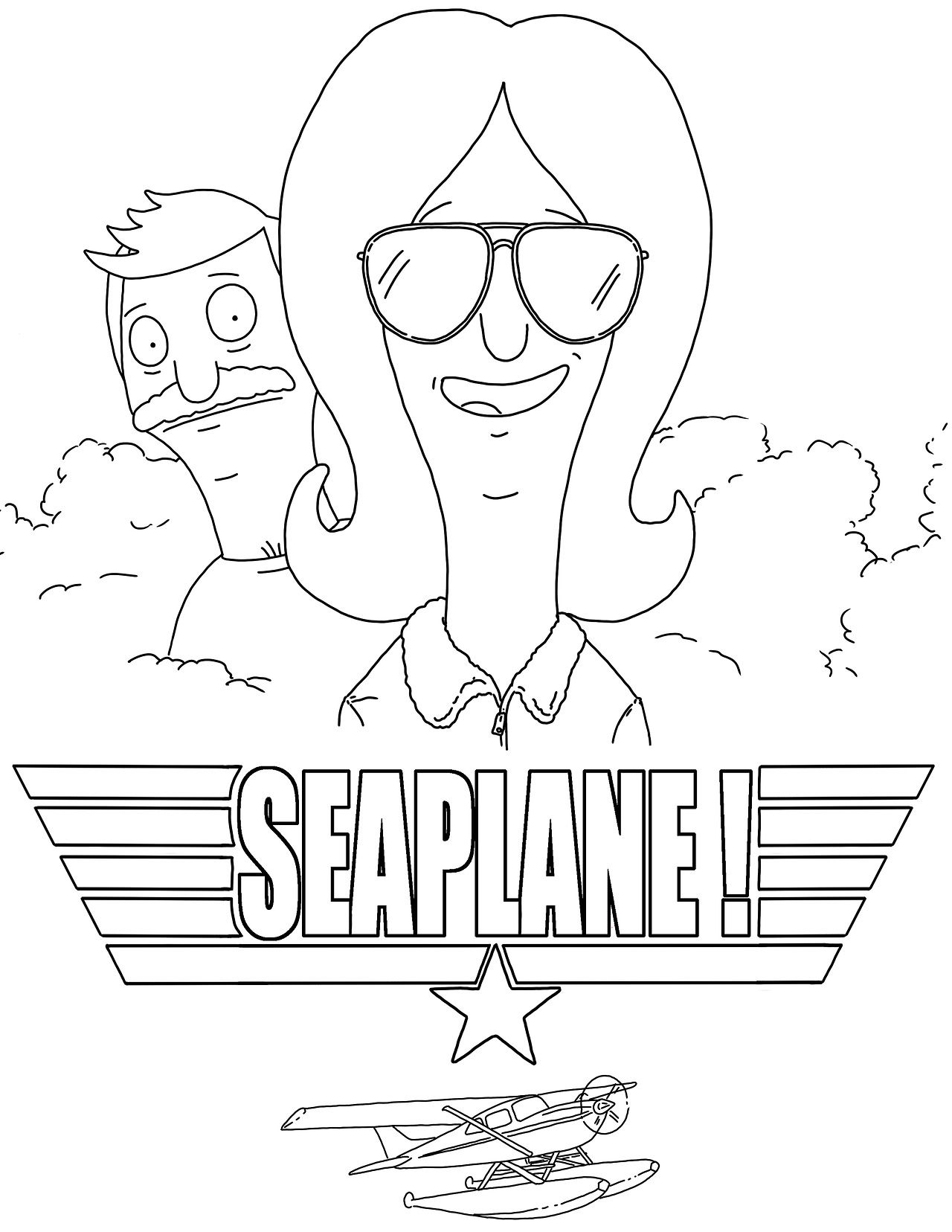 Bob S Burgers Seaplane Coloring Pages Bobs Burgers Coloring Books