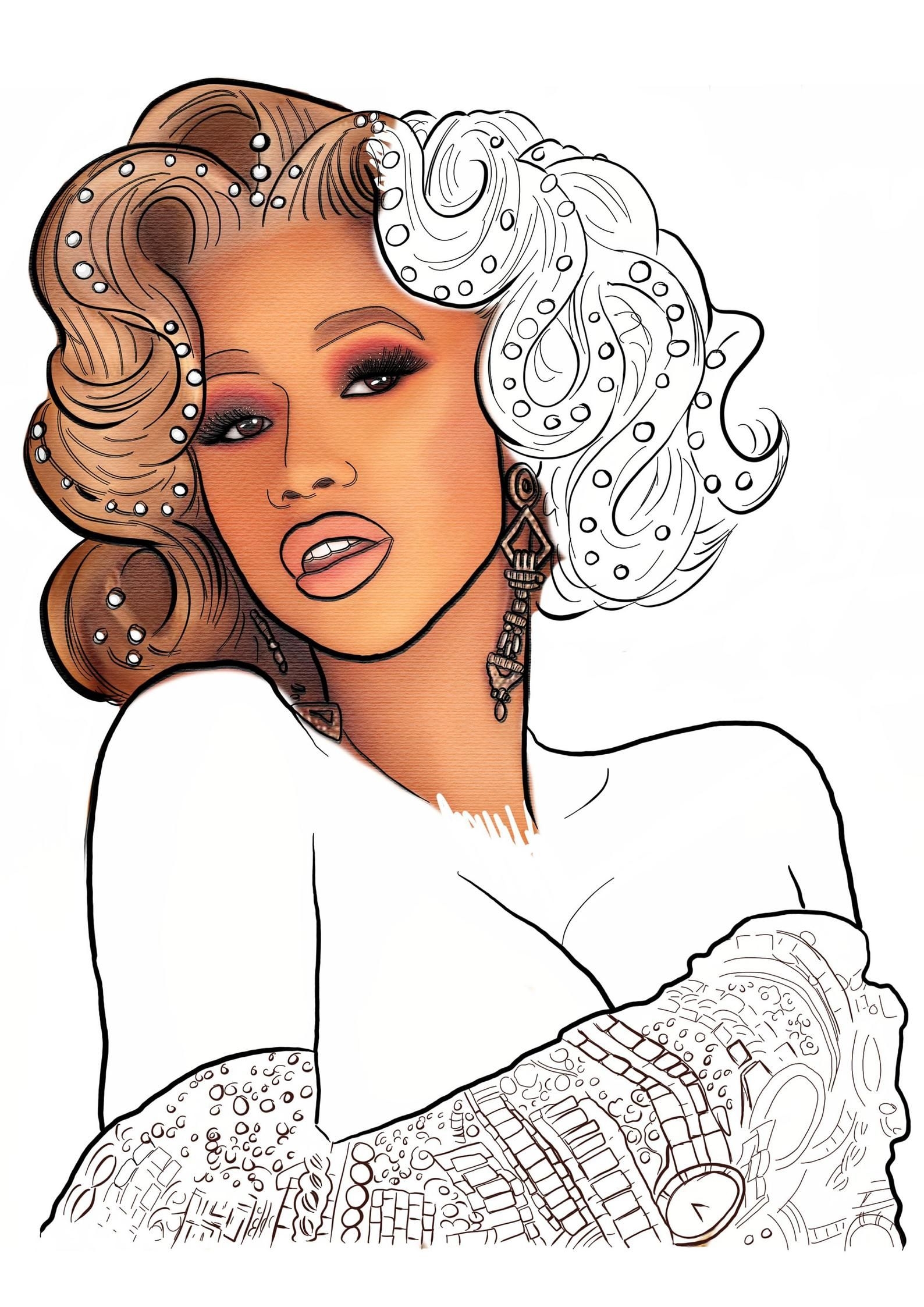 Cardi B Coloring Pages Printable Color