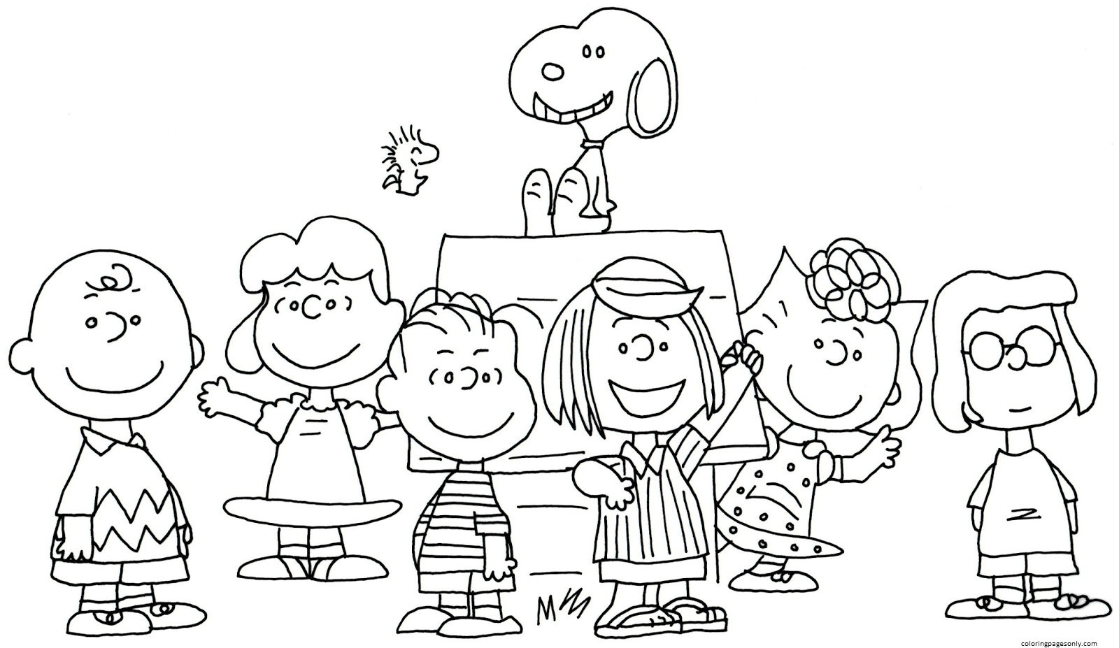 Charlie Brown Ghost Coloring Page