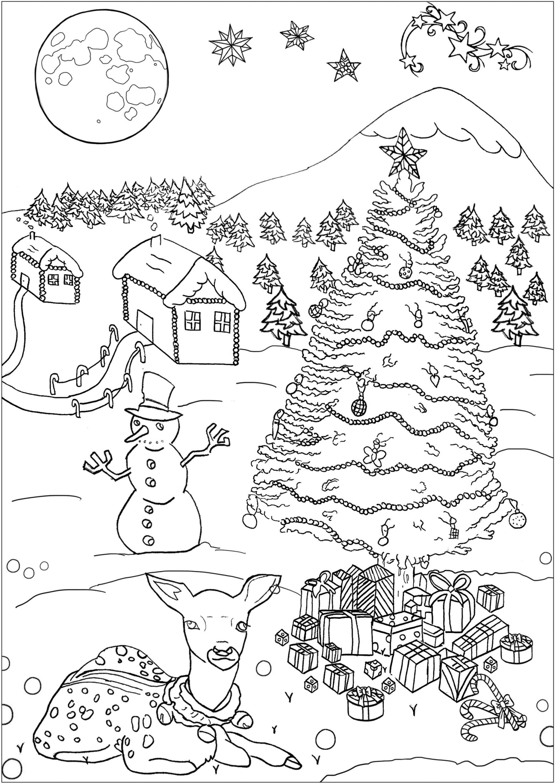 Christmas Coloring Pages Sketch Coloring Page