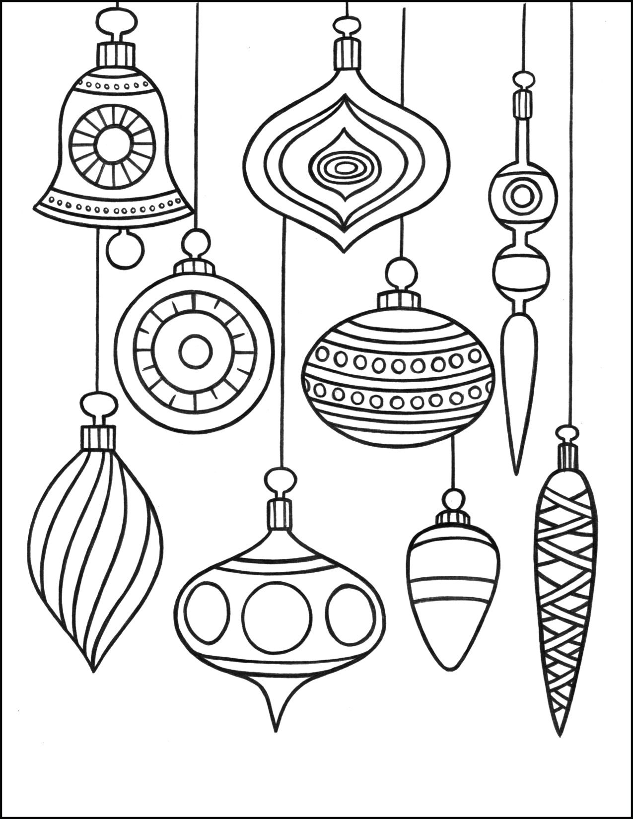 Christmas Ornaments Coloring Page Christmas Ornament Coloring Page Christmas Coloring Pages
