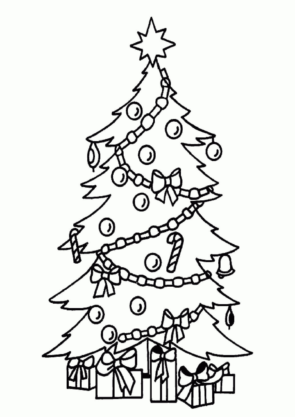 Christmas Tree Coloring Pages For Childrens Printable For Free