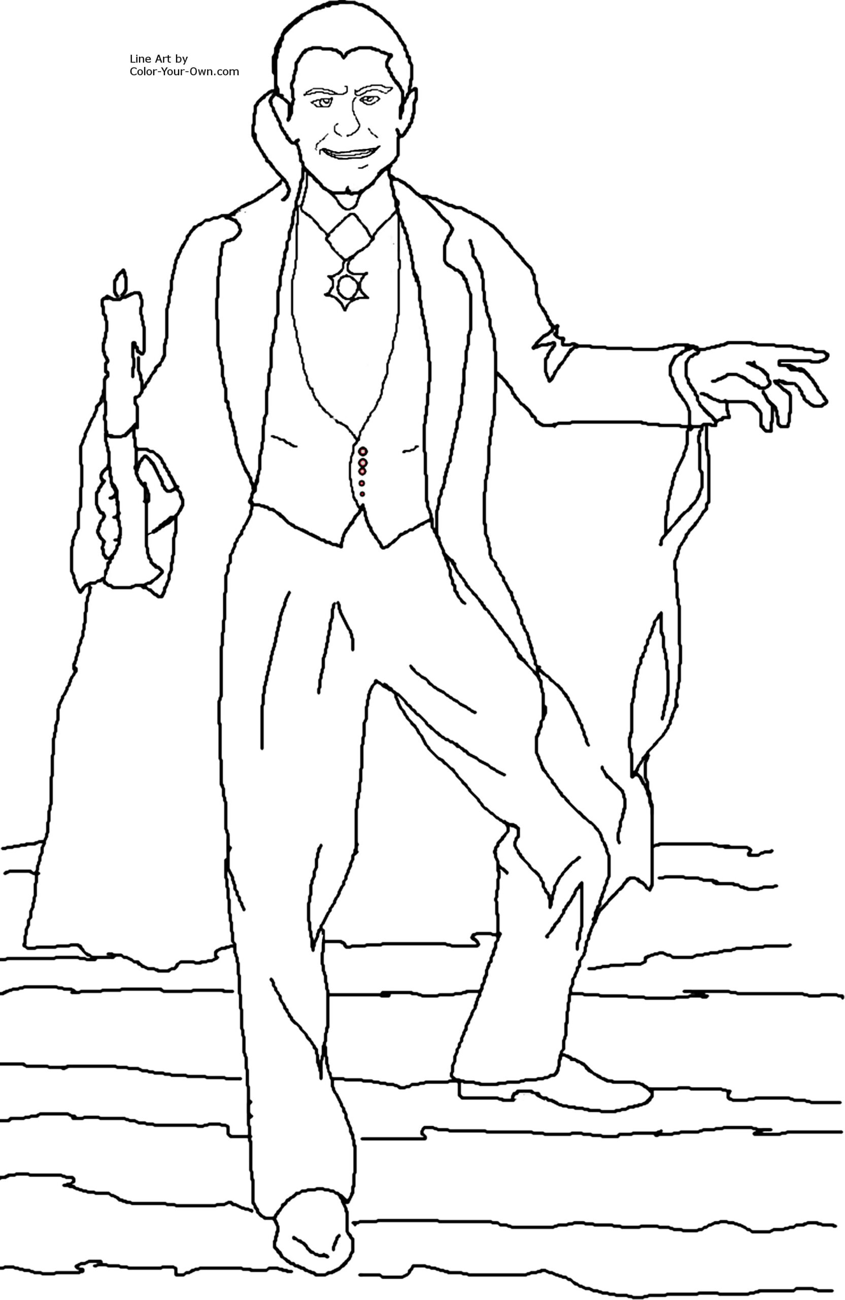 Classic Monster Movie Dracula Coloring Page