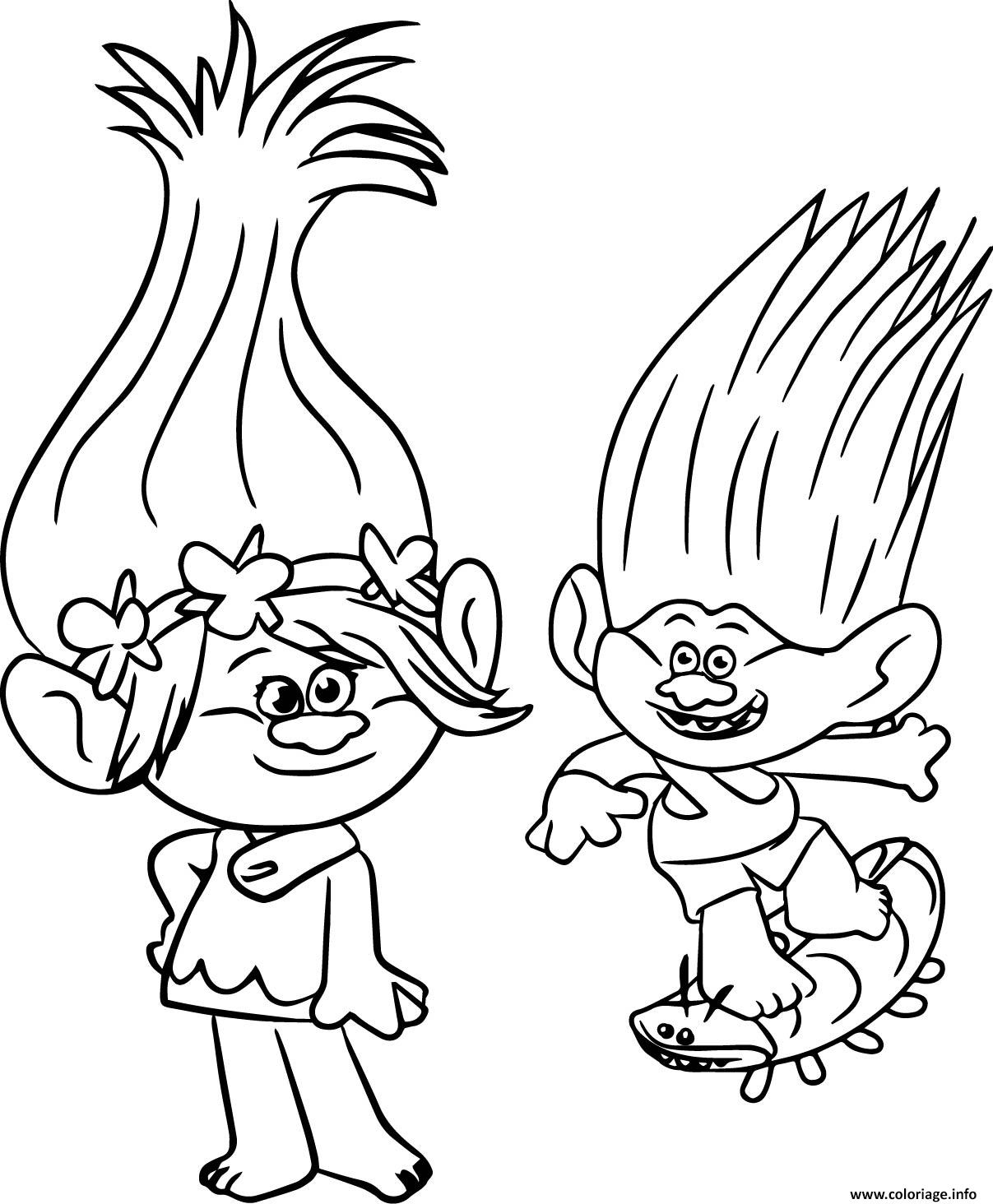 Coloriage Trolls Poppy Skateboard Dessin Trolls Imprimer