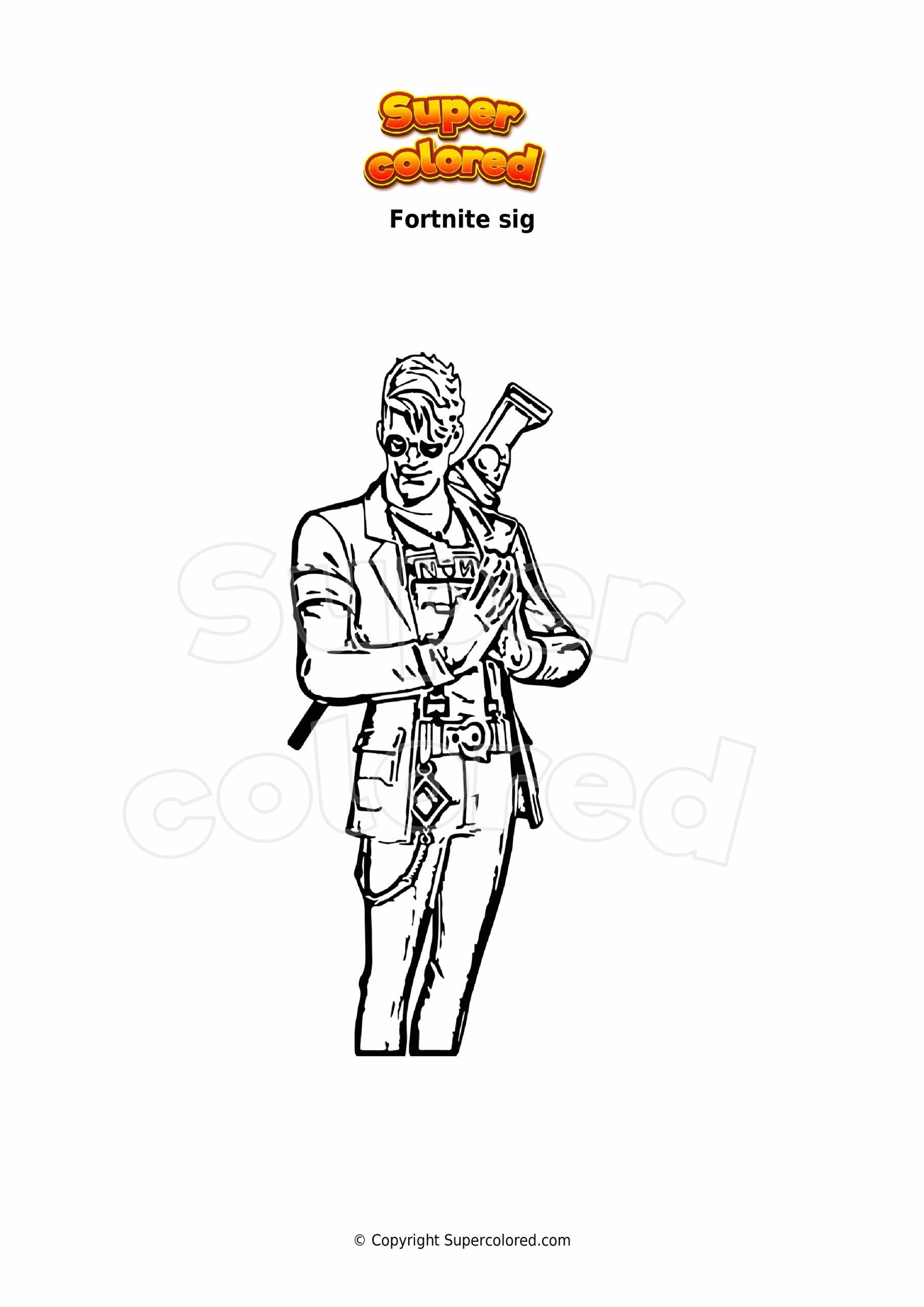 Coloring Page Fortnite Spirit Sniper Supercolored