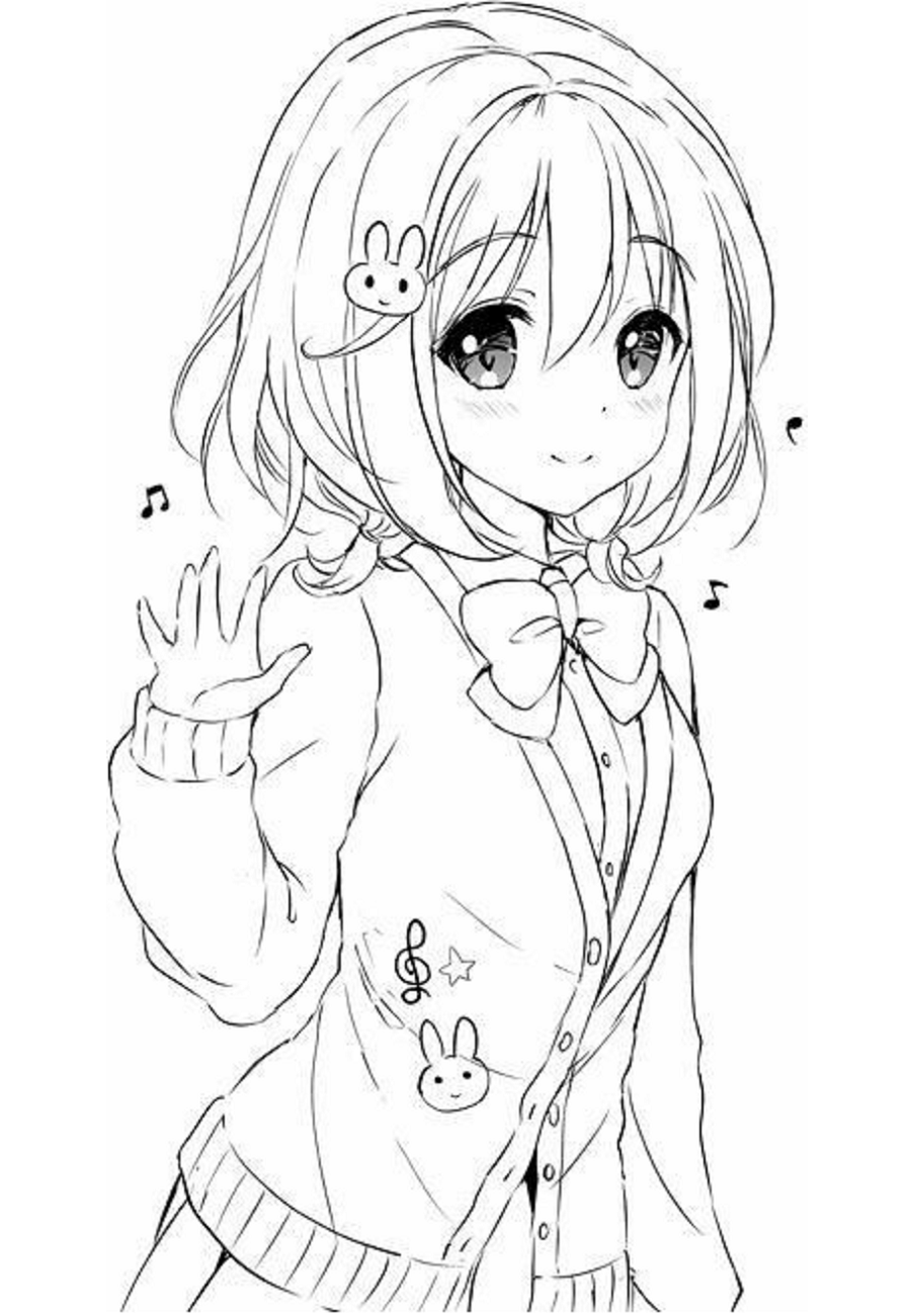 Coloring Pages Anime Girl Kawaii Coloring Page Free Printable Pages To Print For Kids