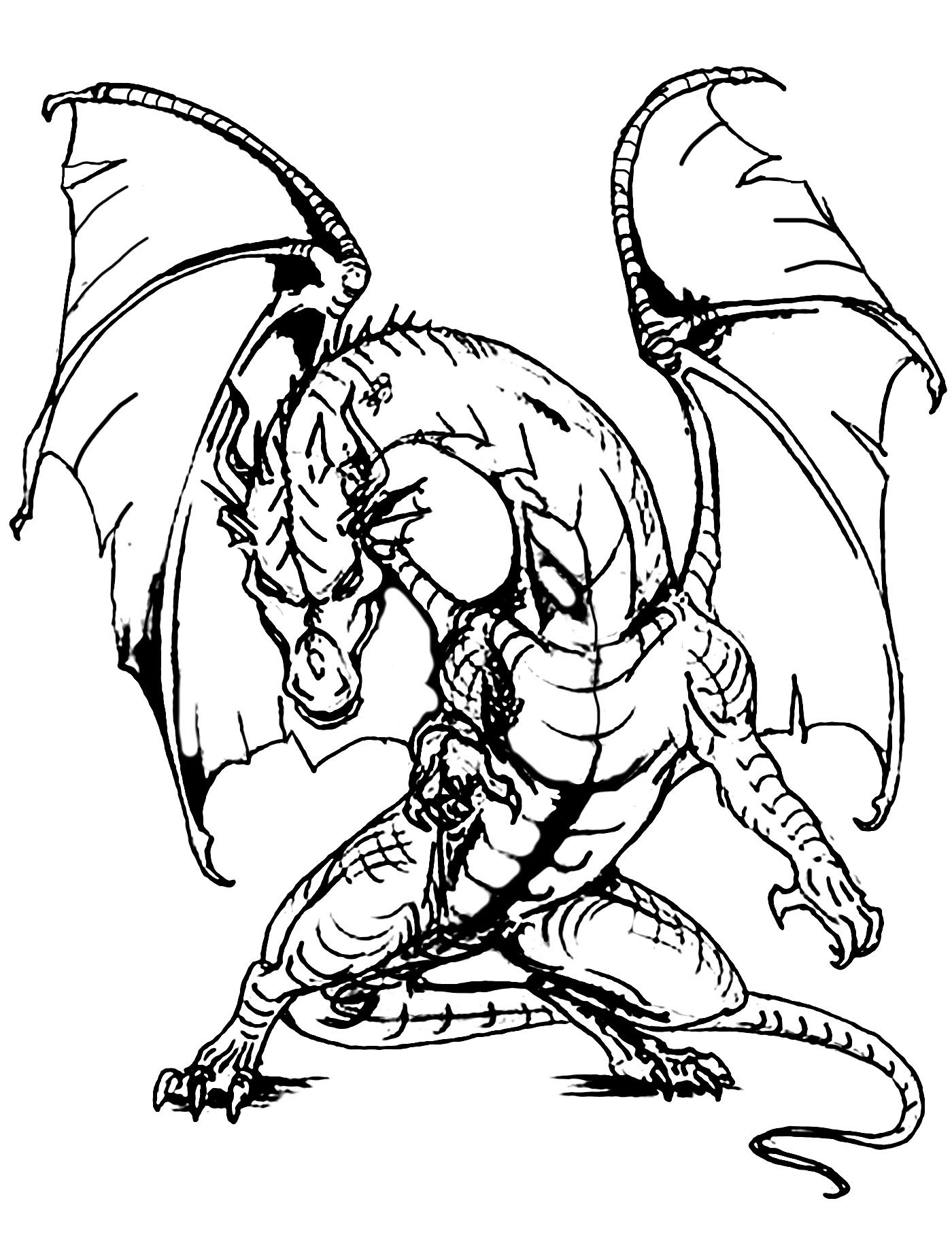 Coloring Pages Detailed Dragons
