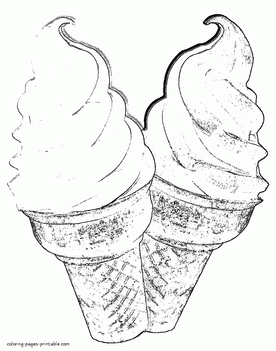 Coloring Pages Of Ice Cream Cone 301 DXF Include