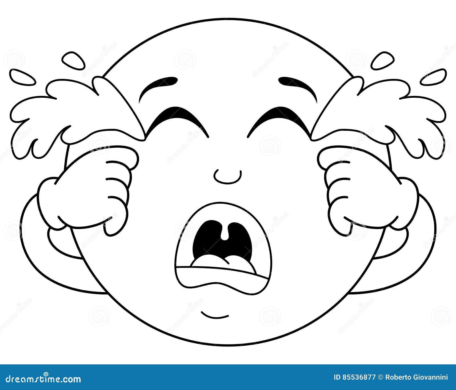 Coloring Sad Crying Smiley Emoticon Stock Vector Illustration Of Gloves Concept 85536877