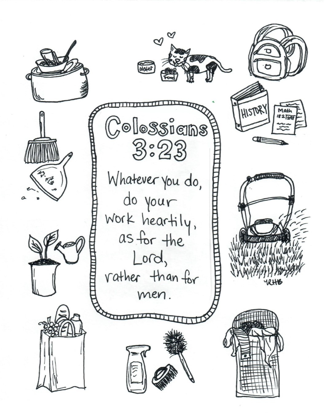 Colossians 3 23 Coloring Sheet Coloring Pages