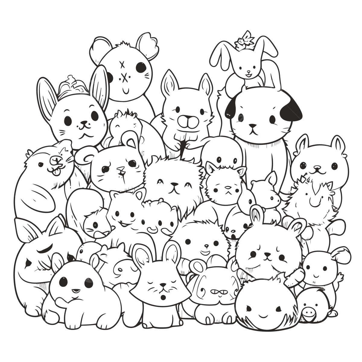 Cute Animals Coloring Pages New Free Printable Cute Animal Coloring Pages Free Outline Sketch