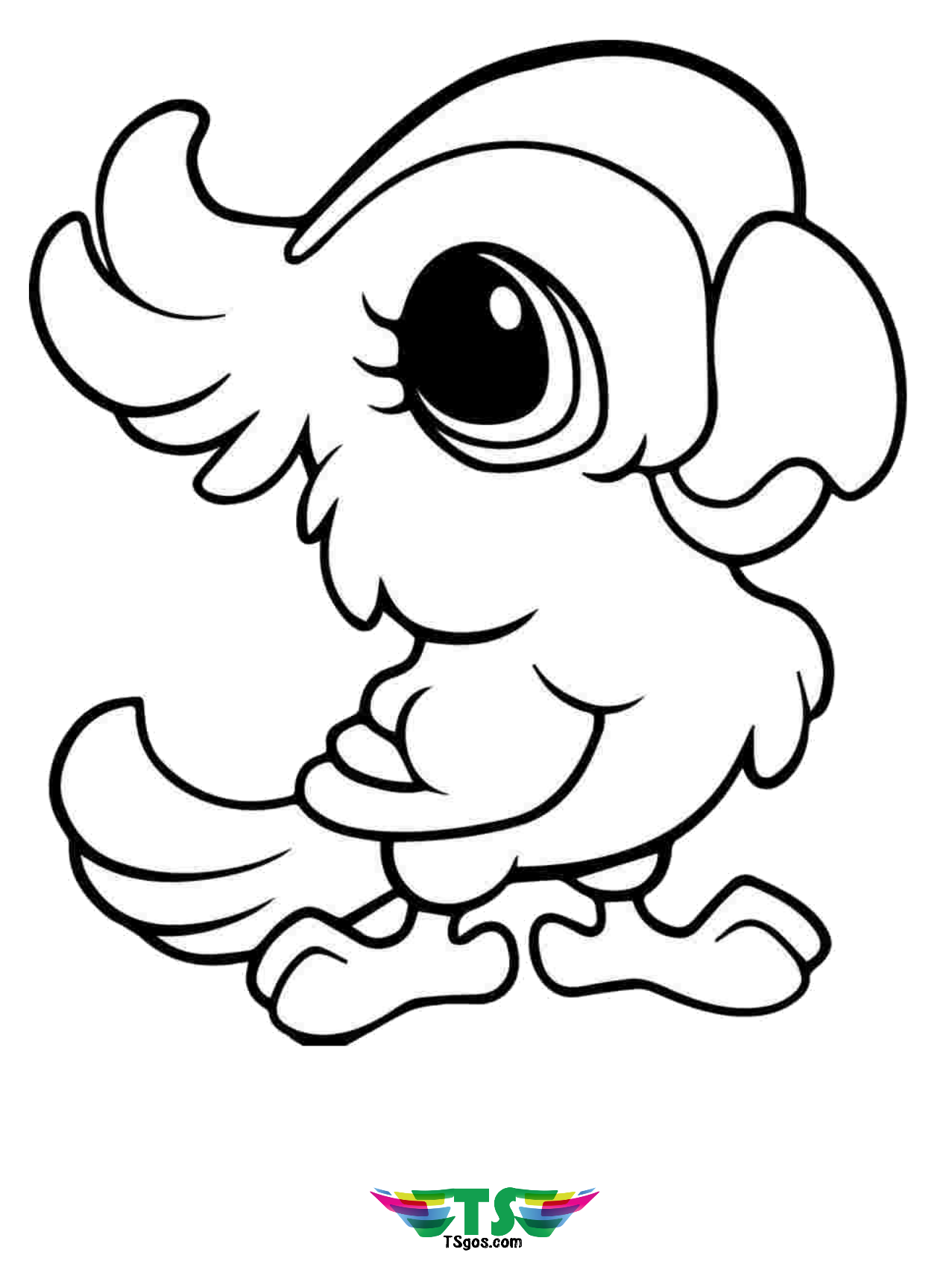 Cute Bird Coloring Page For Kids TSgos