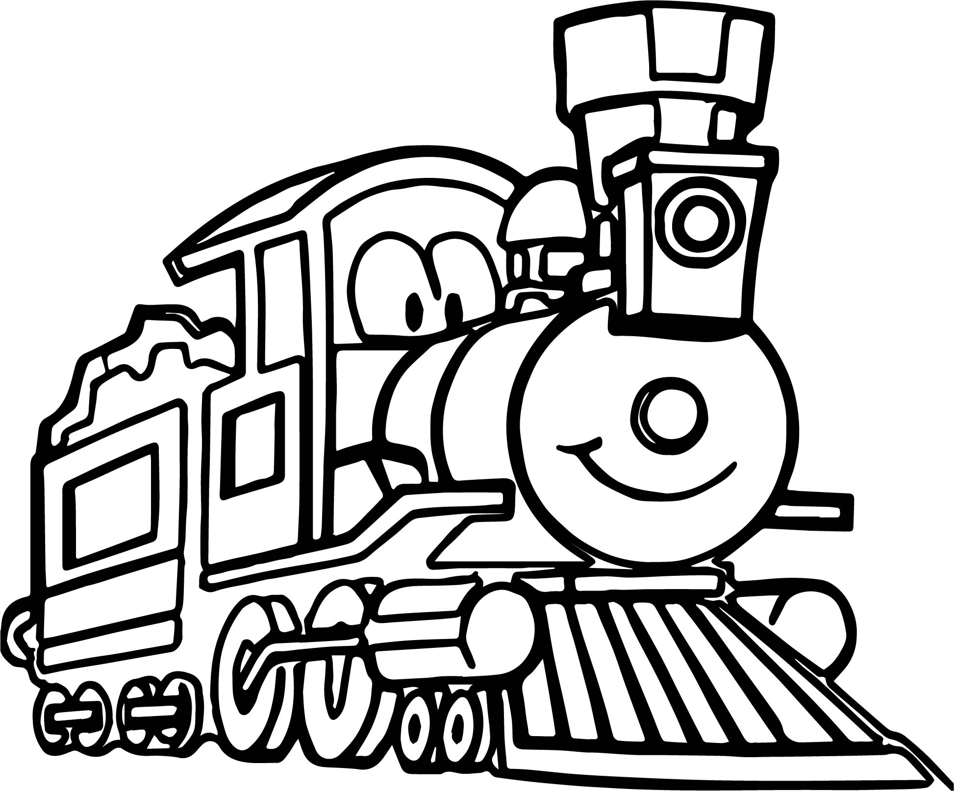 Cute Cartoon Train Coloring Page Wecoloringpage