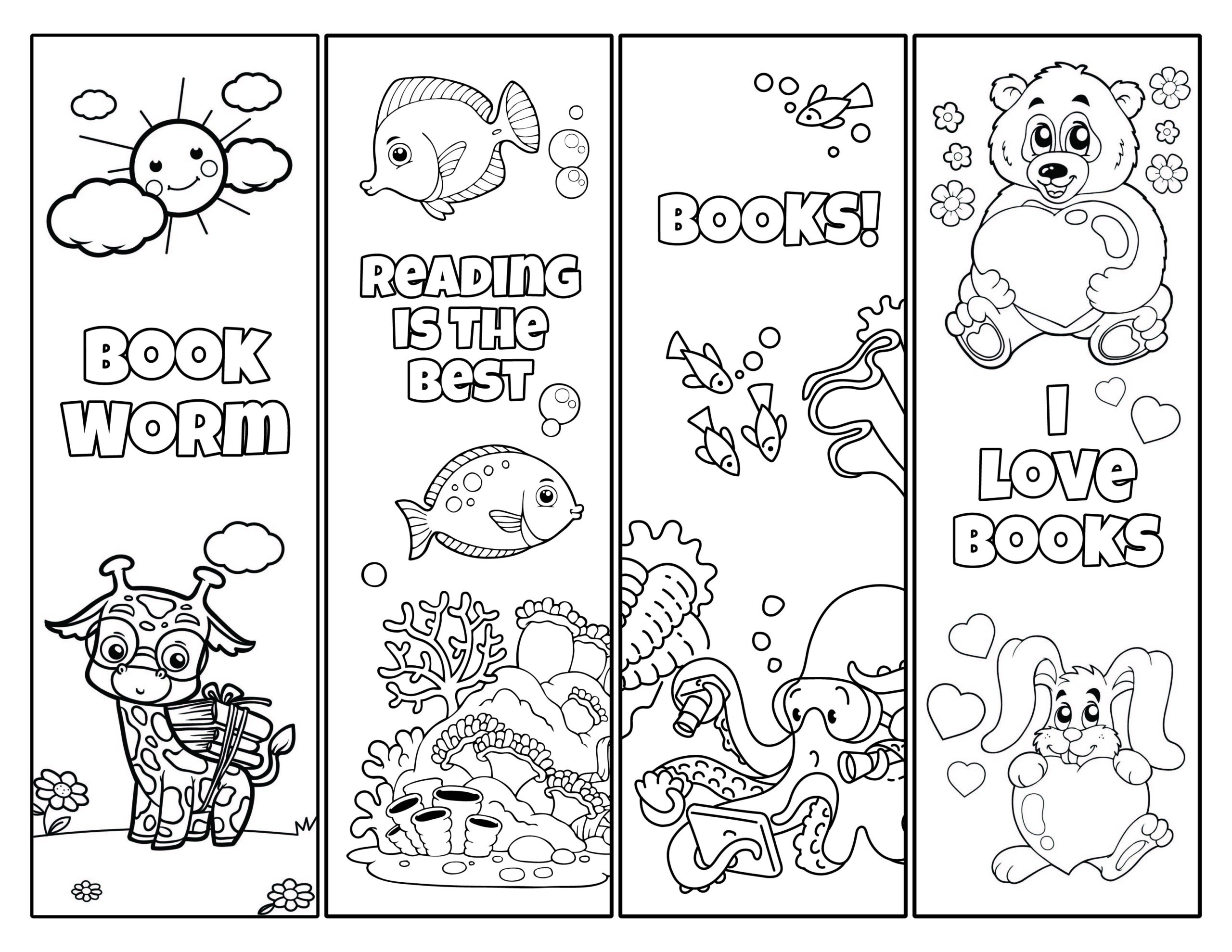 Cute Coloring Printable Bookmarks Coloring Pages