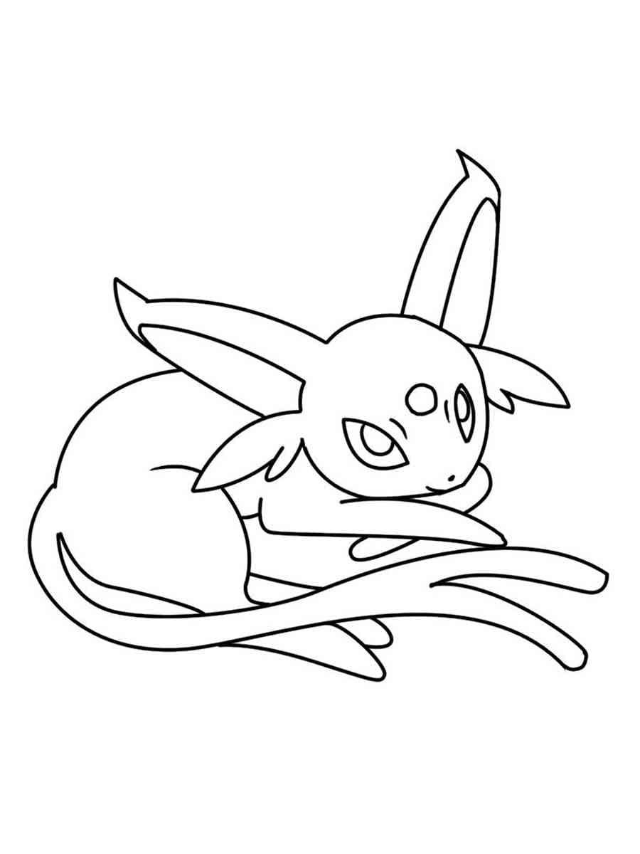 Cute Espeon Pokemon Coloring Page Download Print Or Color Online For Free