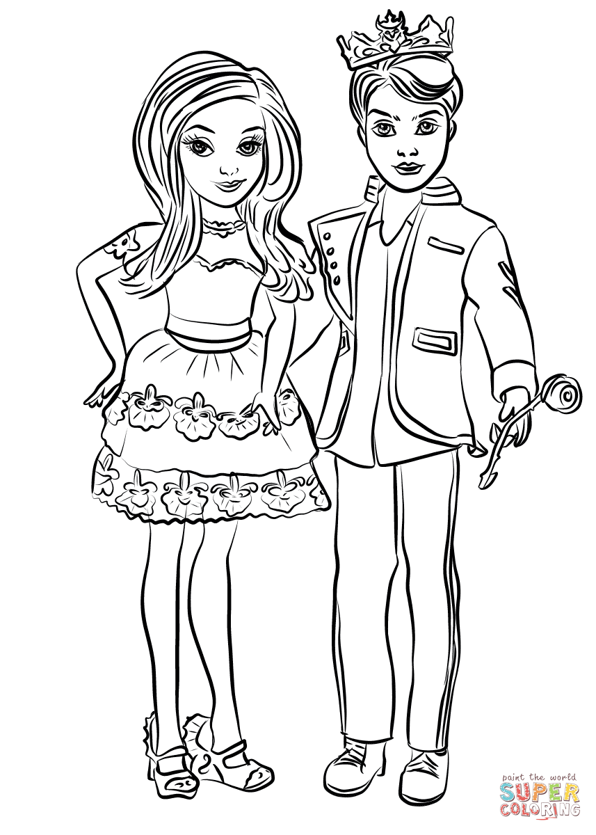 Descendants Ben And Mal Coloring Page Free Printable Coloring Pages Disney Descendants Mal