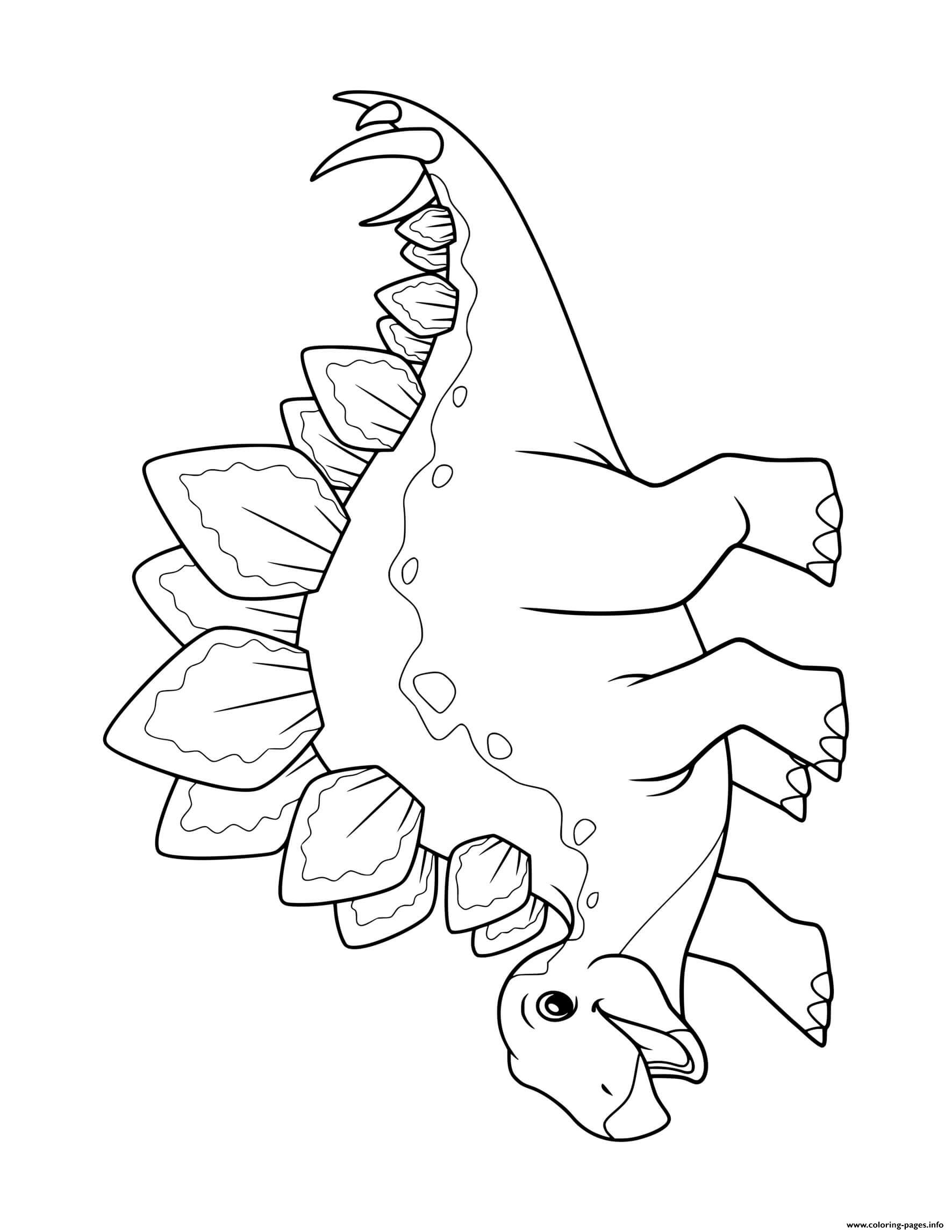 Dinosaur Stegosaurus For Preschoolers Coloring Page Printable
