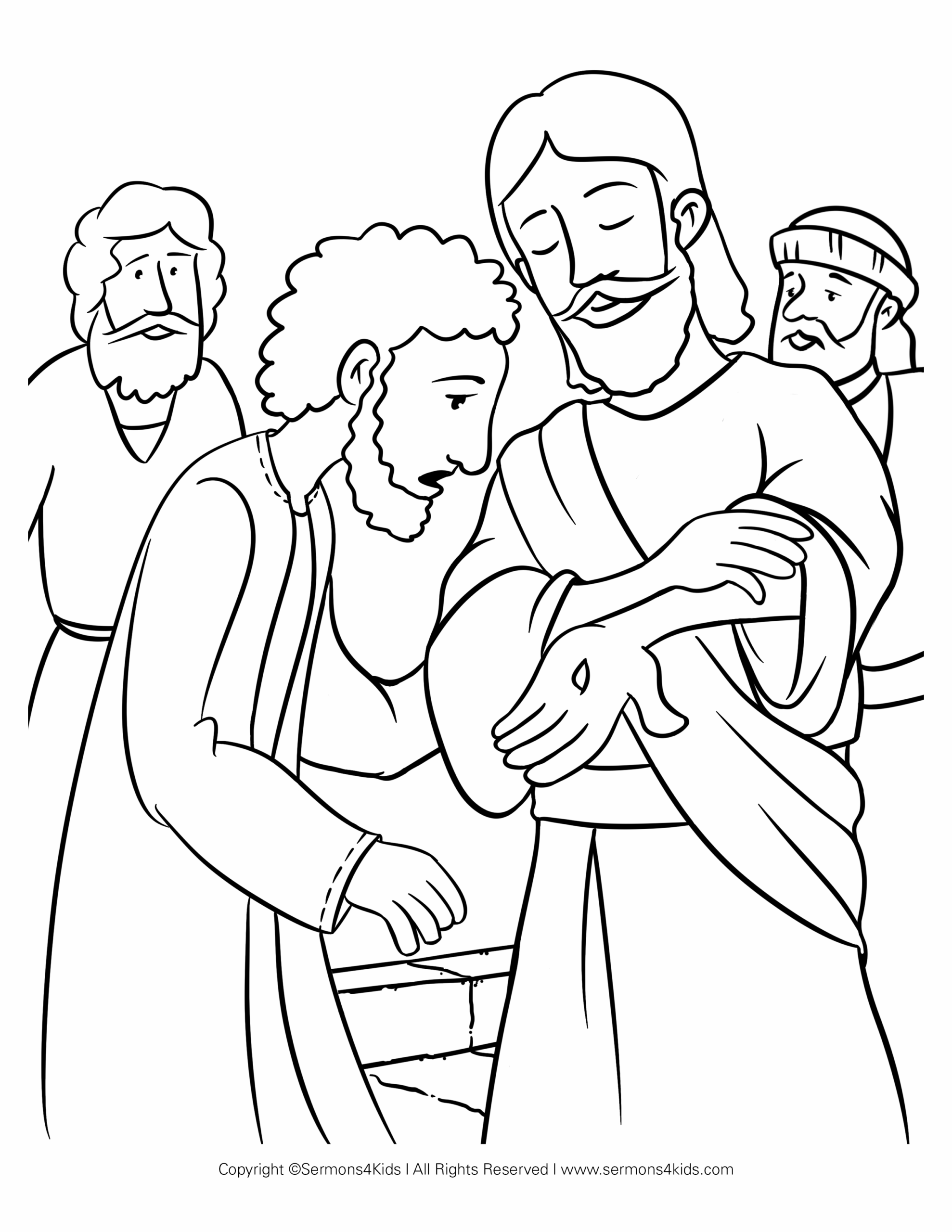 Doubting Thomas 3 Coloring Page Sermons4Kids