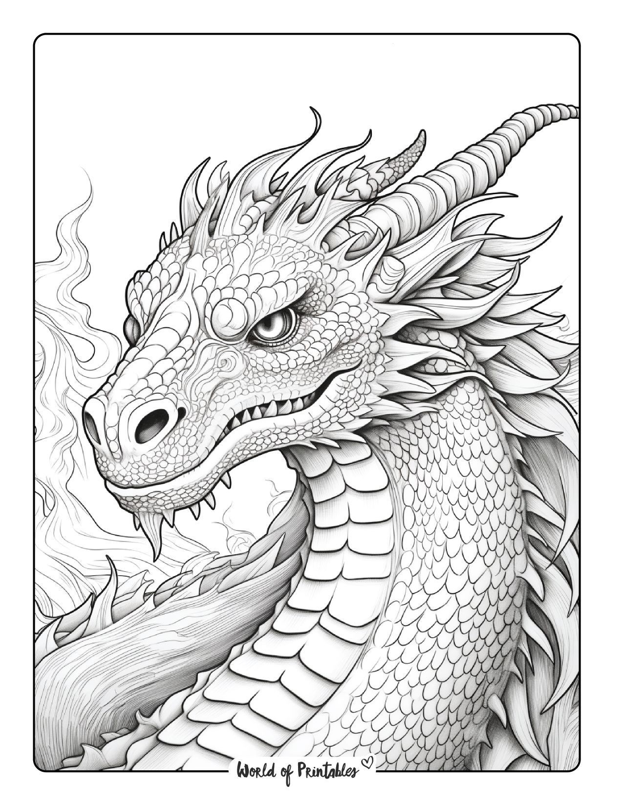 Realistic Dragon Coloring Pages