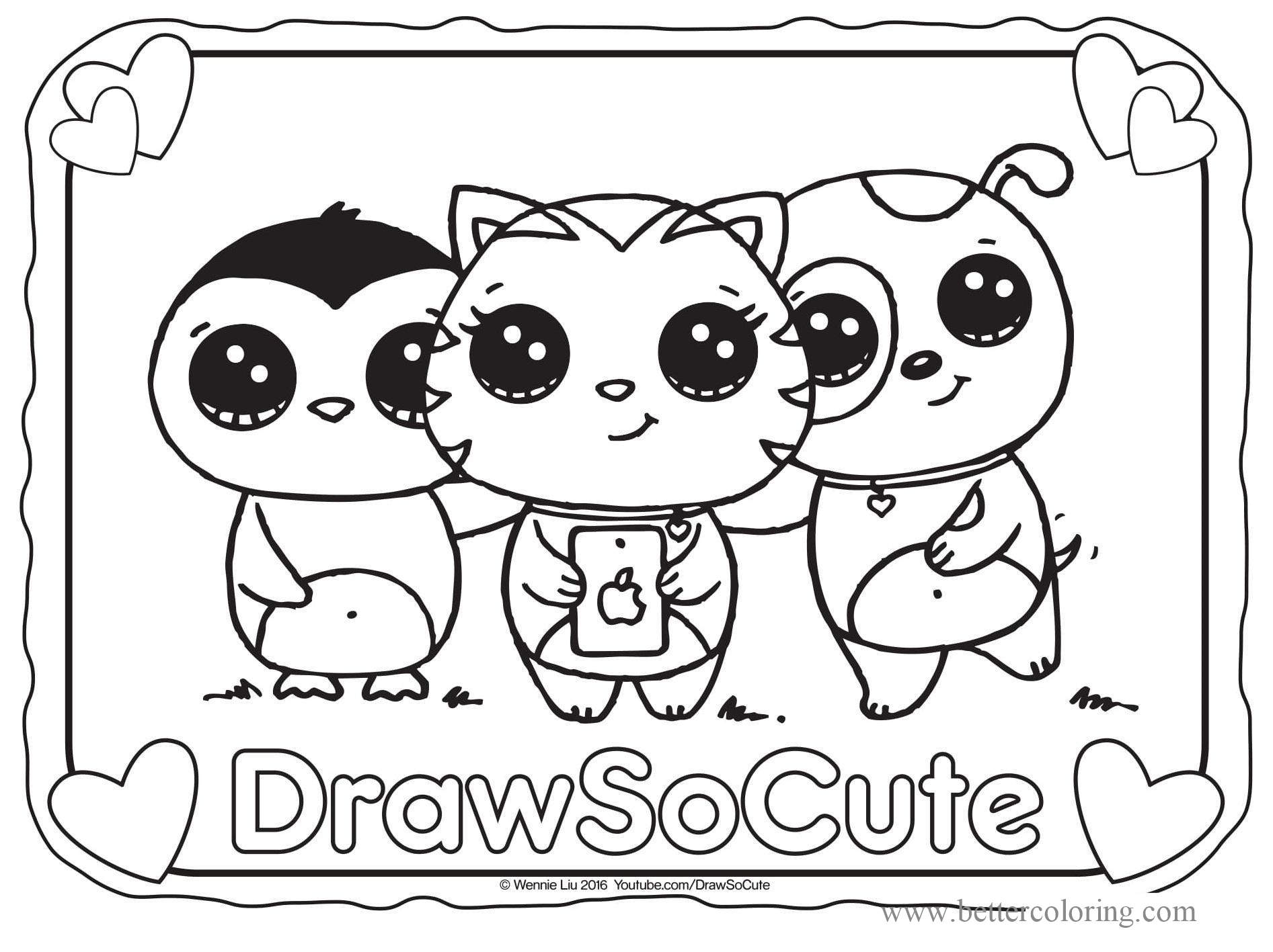 Draw So Cute Animals Coloring Pages Free Printable Coloring Pages