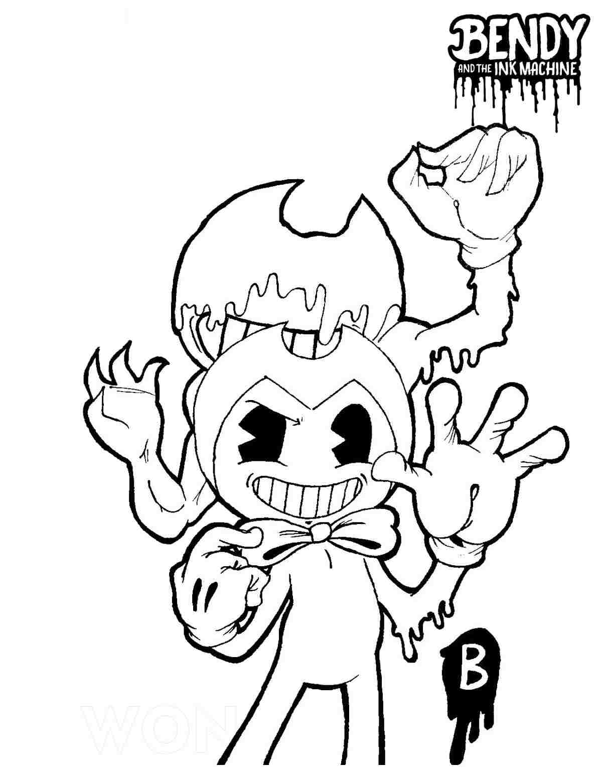 Evil Bendy Ink Demon Coloring Pages Coloring Pages