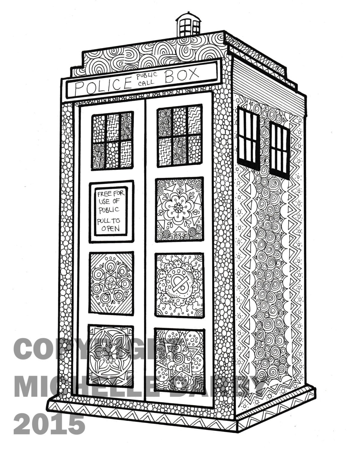 Freddyvg Tardis Coloring Page