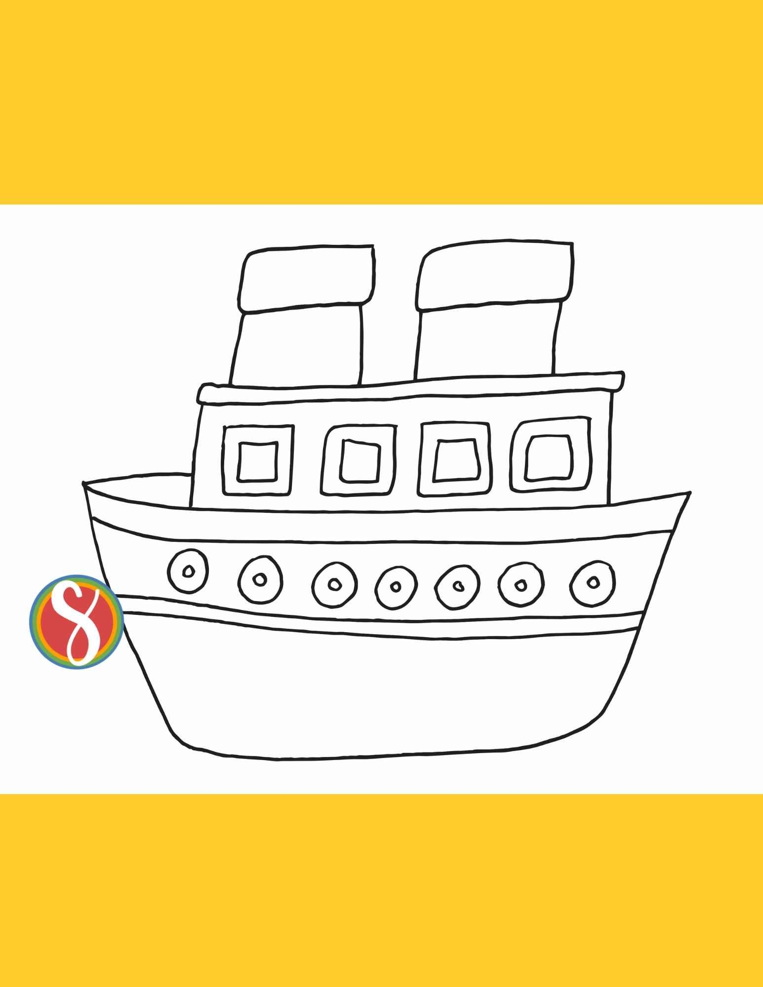 Free Boat Coloring Pages Stevie Doodles