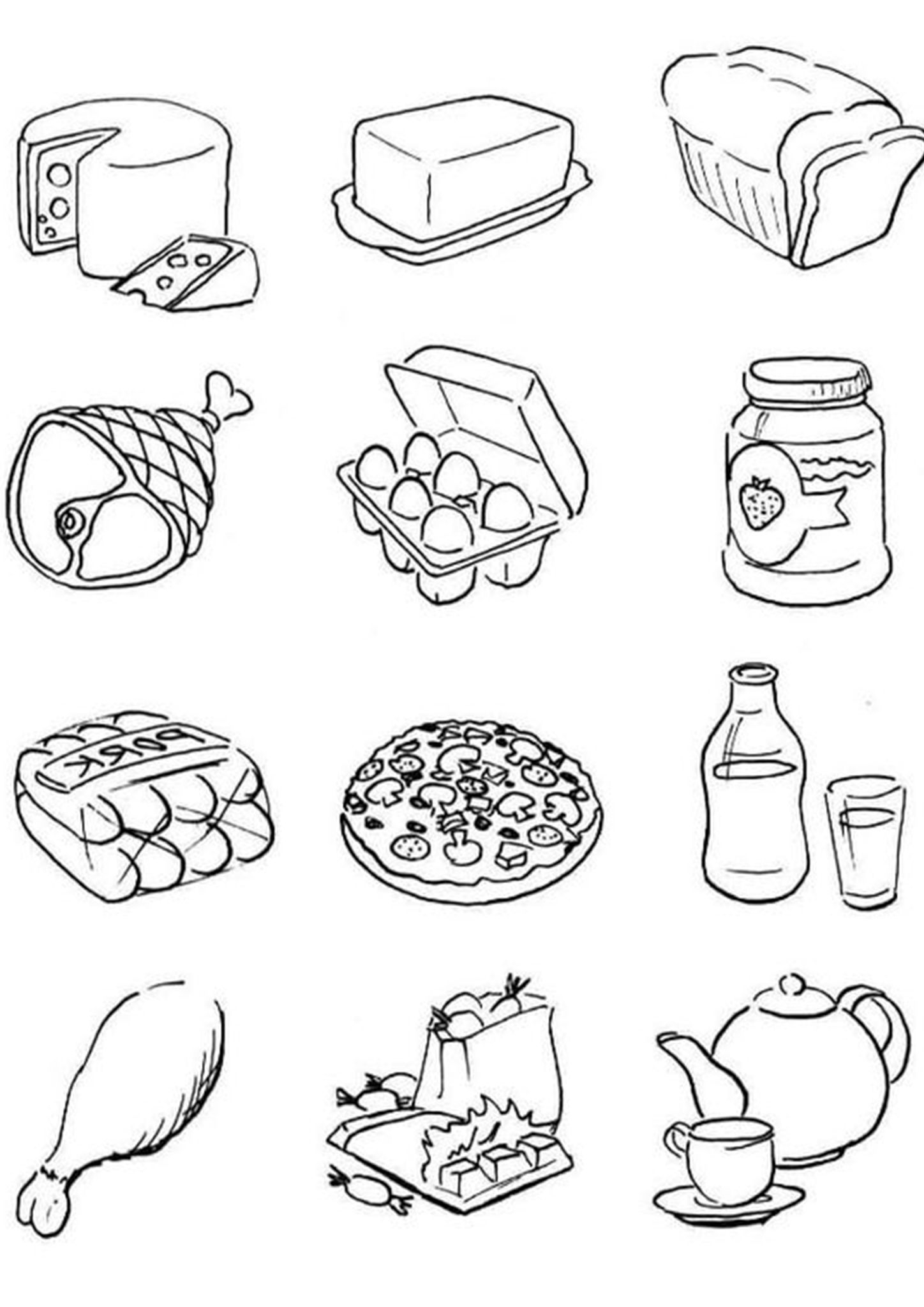 Food Coloring Pages
