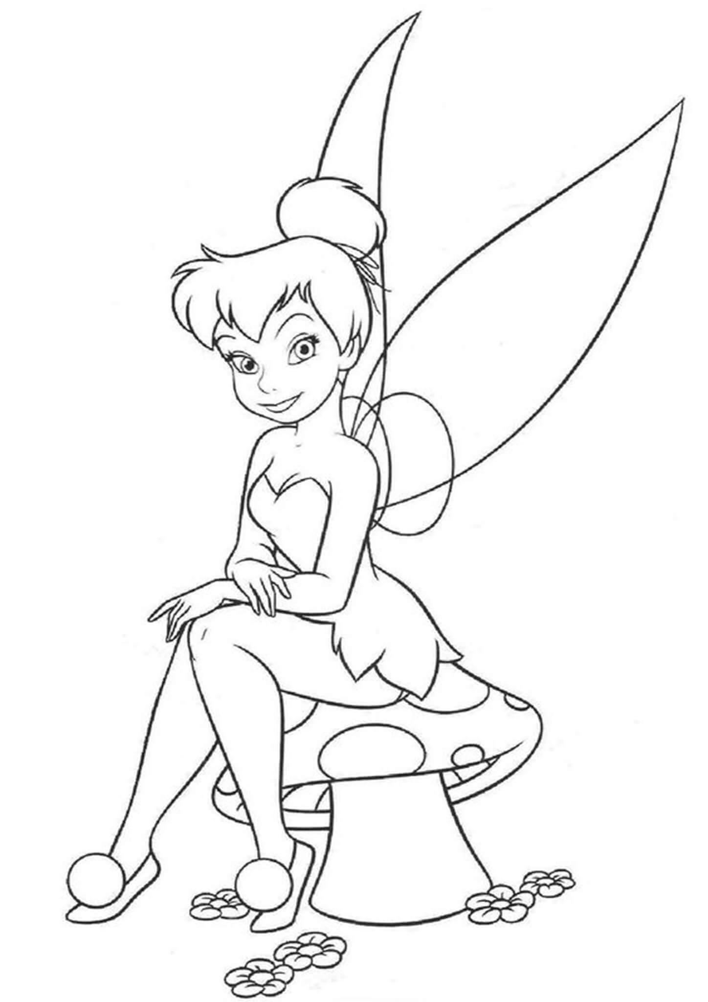 Free Easy To Print Tinkerbell Coloring Pages Tulamama