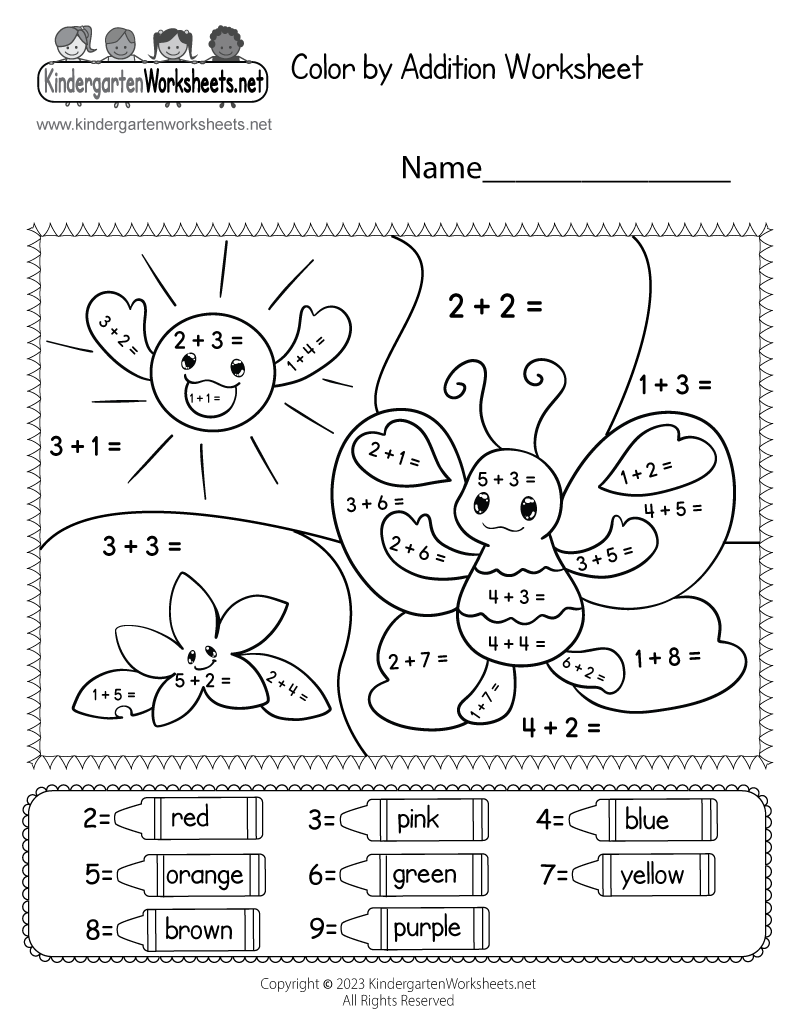 Addition Coloring Pages