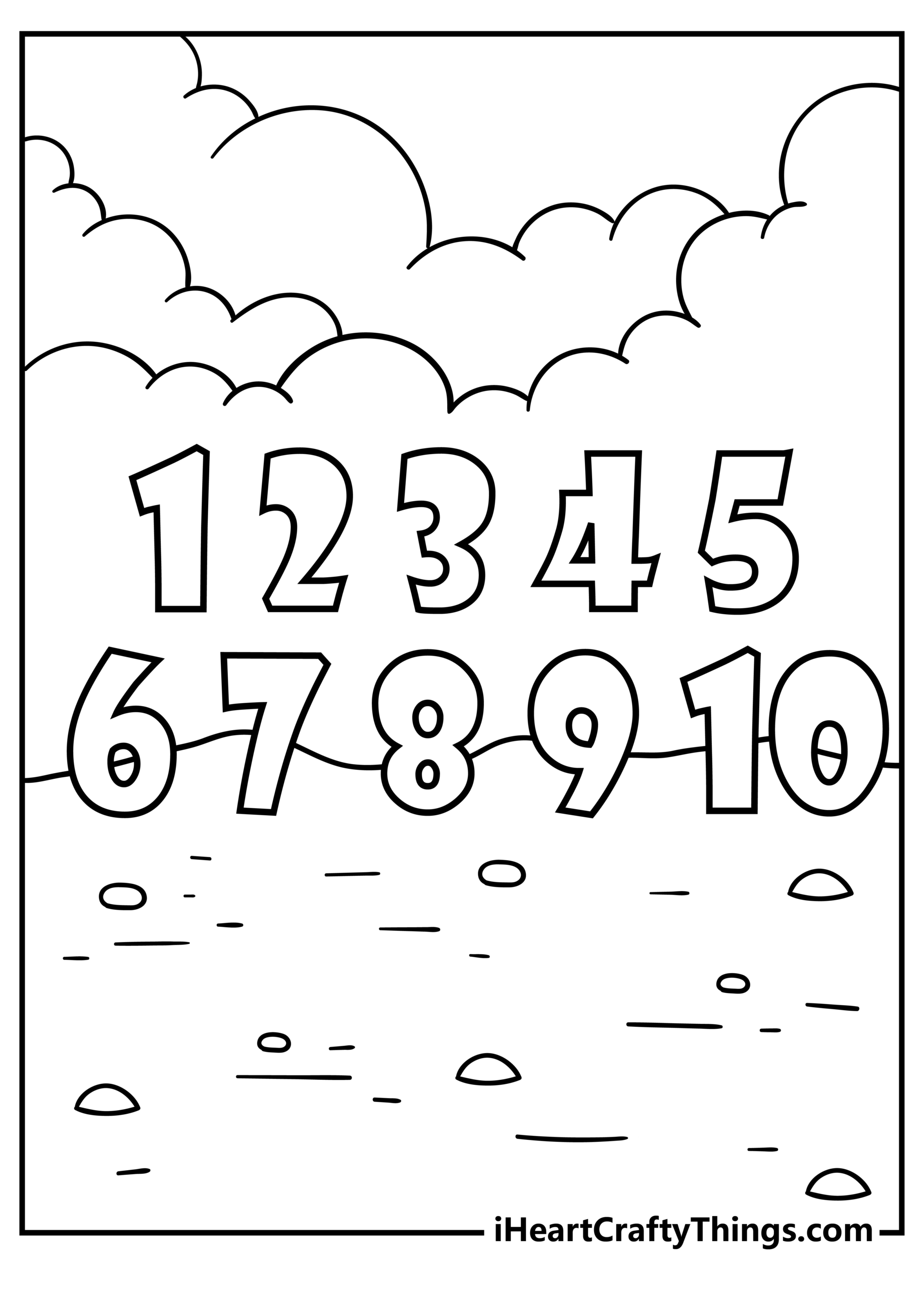 Number Coloring Pages 1-10