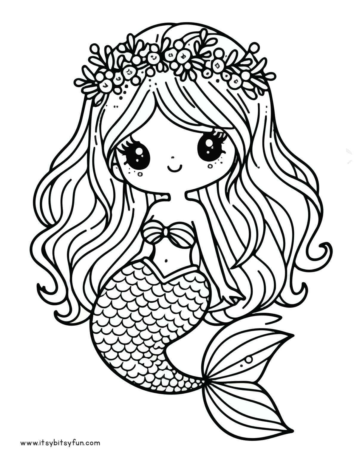 Free Printable Mermaid Coloring Pages For Kids Itsy Bitsy Fun